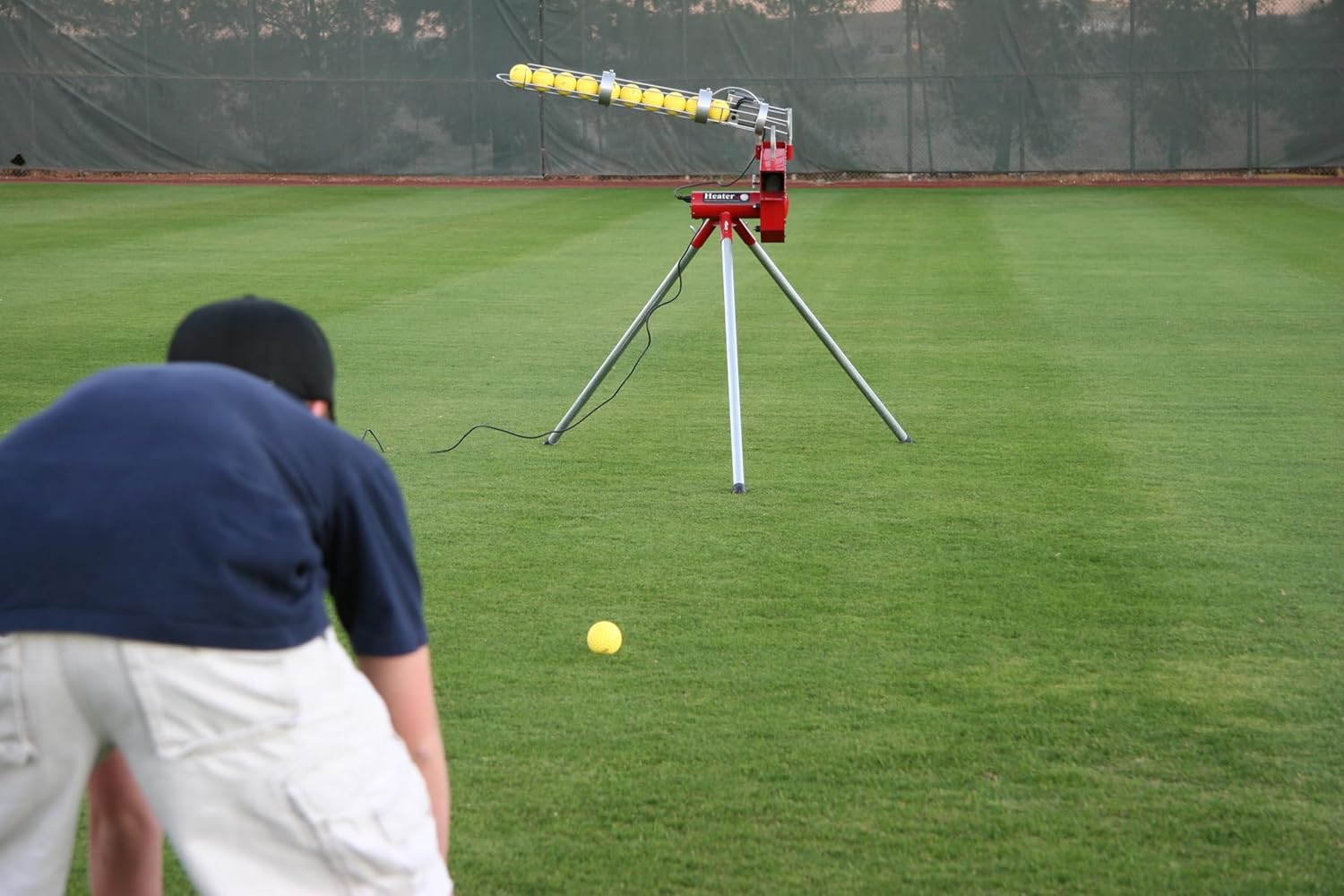 Heater Yellow Dimpled Baseballs, 1 Dozen, Polyurethane Material, Optic Yellow Color, for Use in Real Baseball Pitching Machines