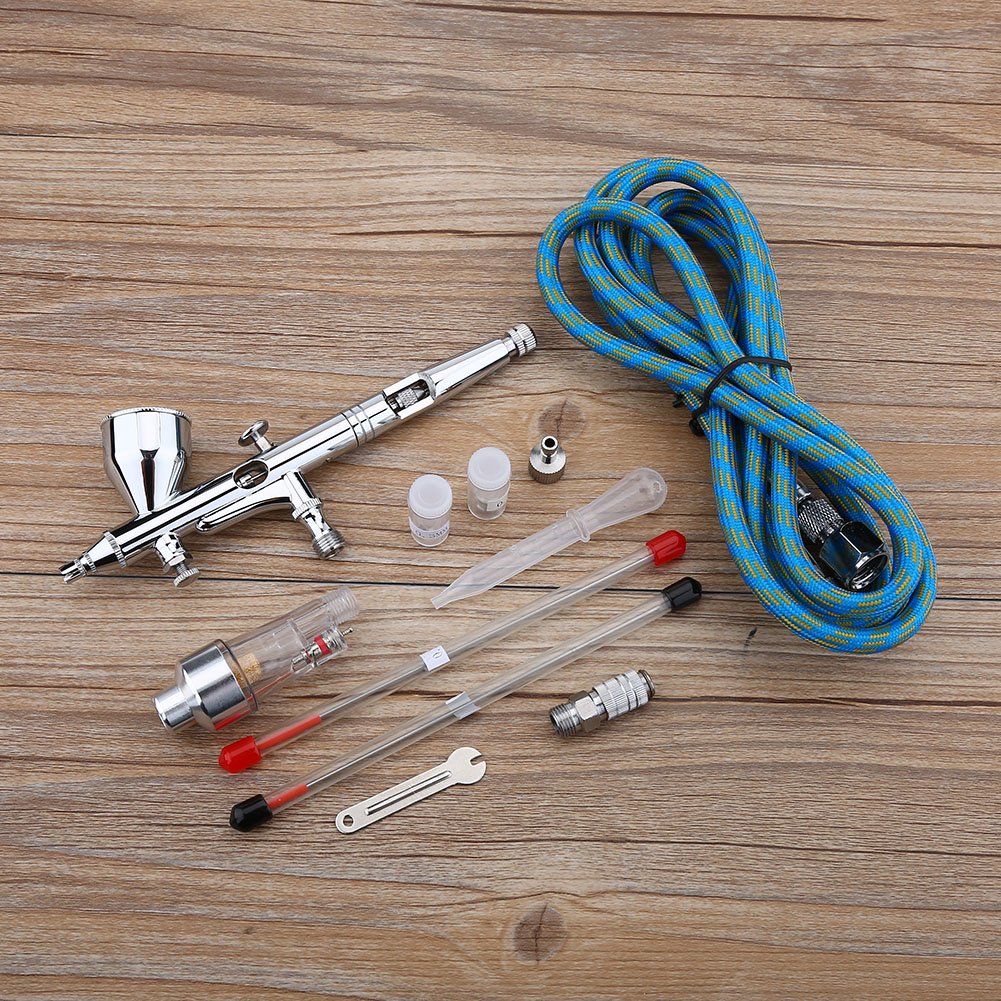 Airbrush Kit, DIY Multifunction Gravity Feed Airbrush, Easy Clean for Paint Art Nail Design Supply Cake Airbrush Model