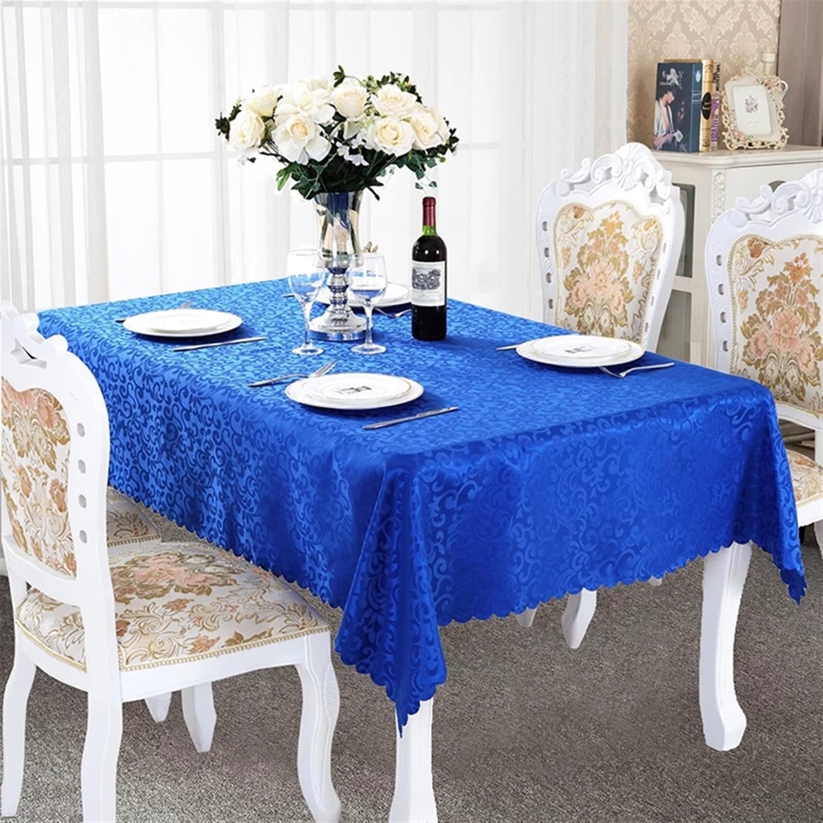 Mantel De Comedor Rectangular Cubierta Protectora de Lujo for Mesa de Decoración De Mesa De Comedor, Tela de Mantel Jacquard Rectangular ecológica for Restaurante de Bodas Moderno