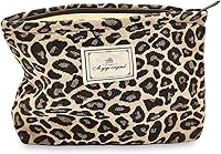 Vista 48 de STARDW Bolsas de cosméticos de flores para mujeres y niñas, bolsa de maquillaje de viaje, bolsa de maquillaje de lona de gran capacidad, bolsa