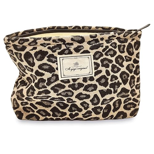 STARDW Leopard Makeup Bag Organizer Cosmetic Bags for Women and