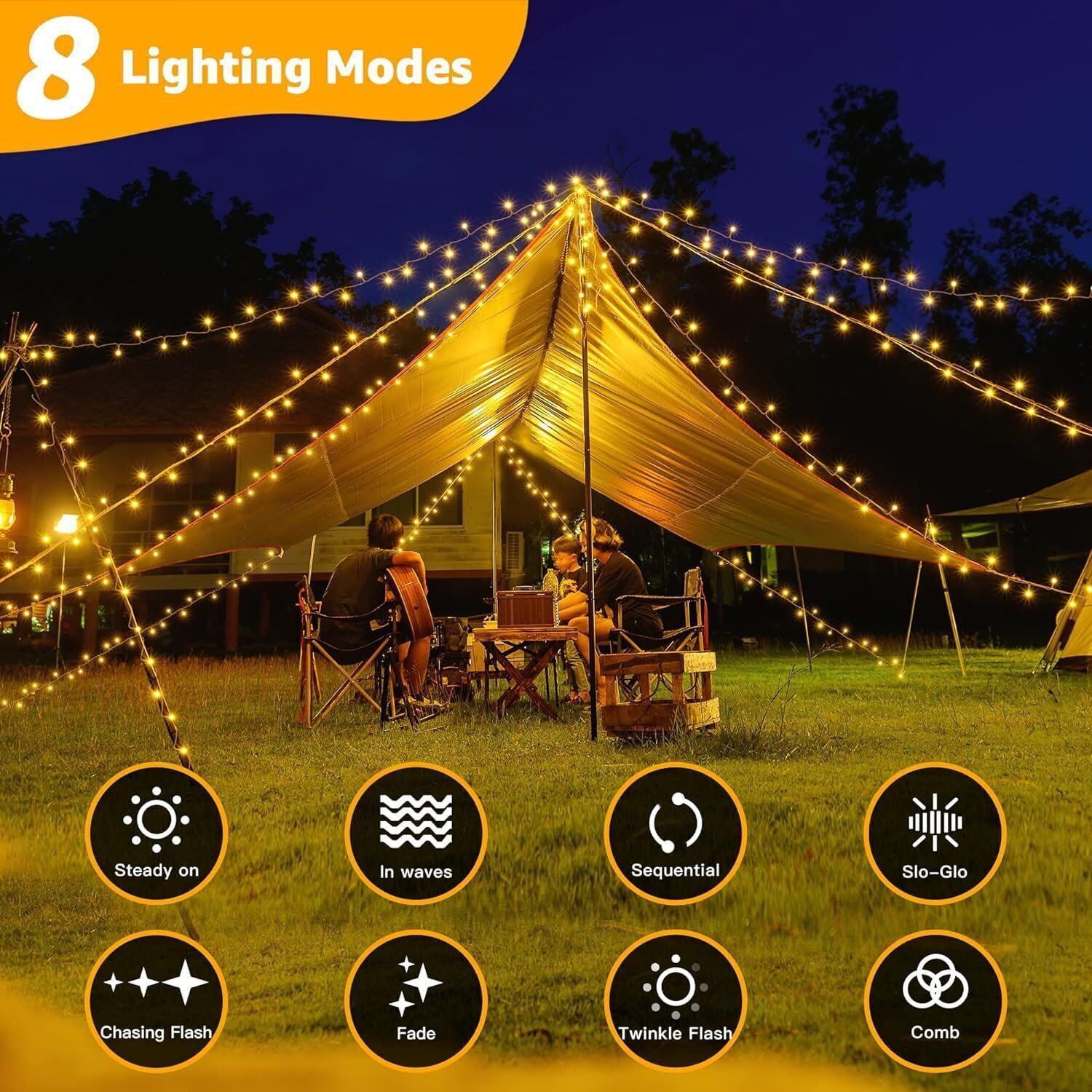 ARIATI 80 LED String Lights, 10m Length, 8 Lighting Modes - Image 3