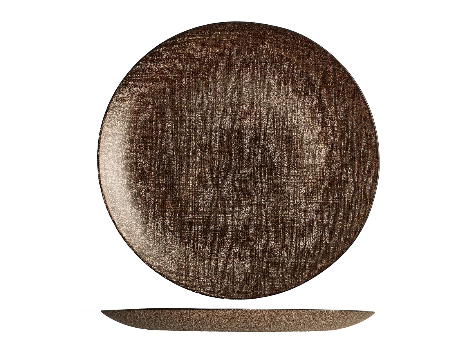 H&H Lot de 6 assiettes plates regent bronze paillettes 28 cm