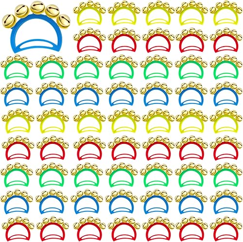 Syhood 100 unidades de campanas de mano de Navidad, instrumentos musicales, campanas de Navidad de mano, cascabel, juguetes para regalos de