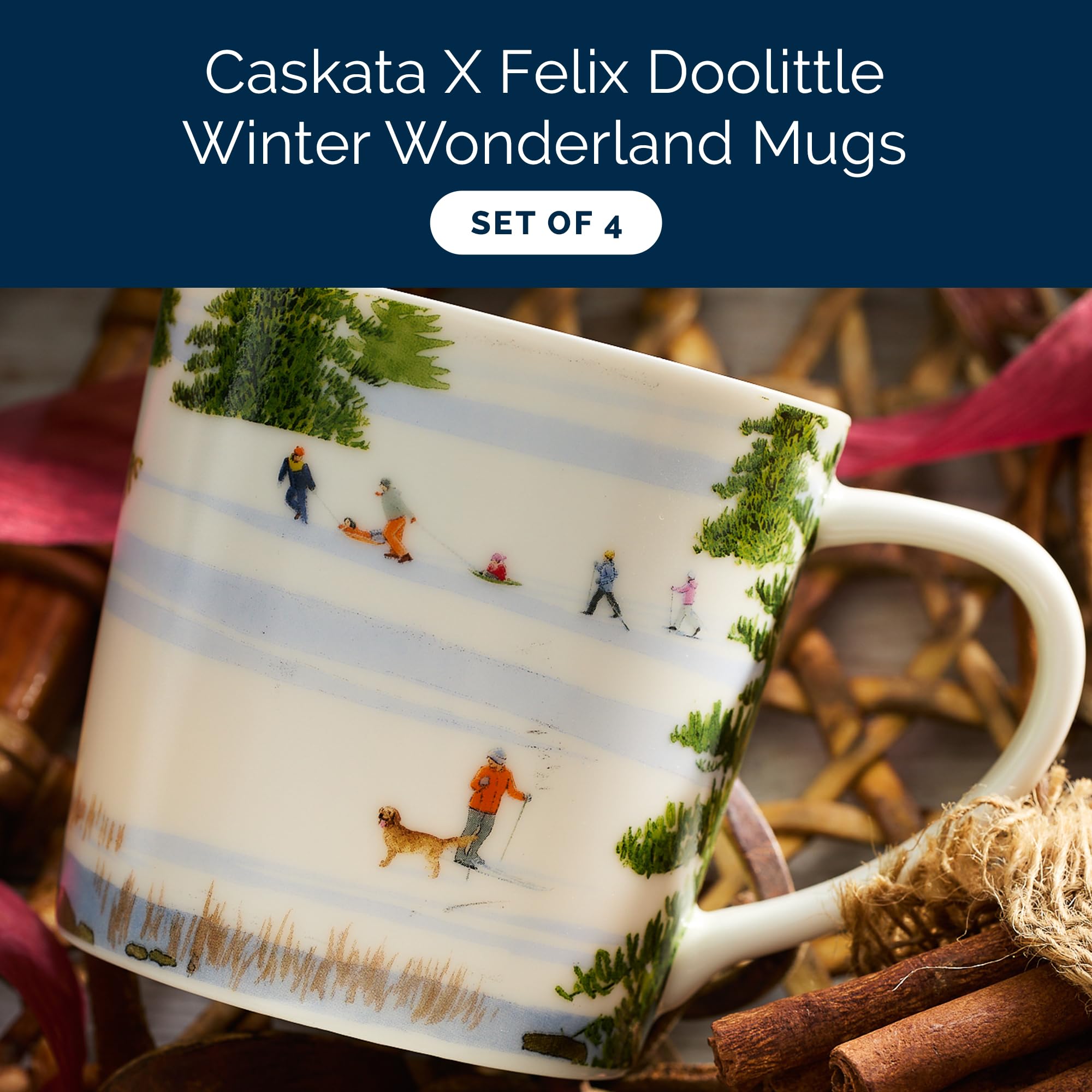 Amazon.com: Caskata X Felix Doolittle Winter Wonderland Mugs, Set