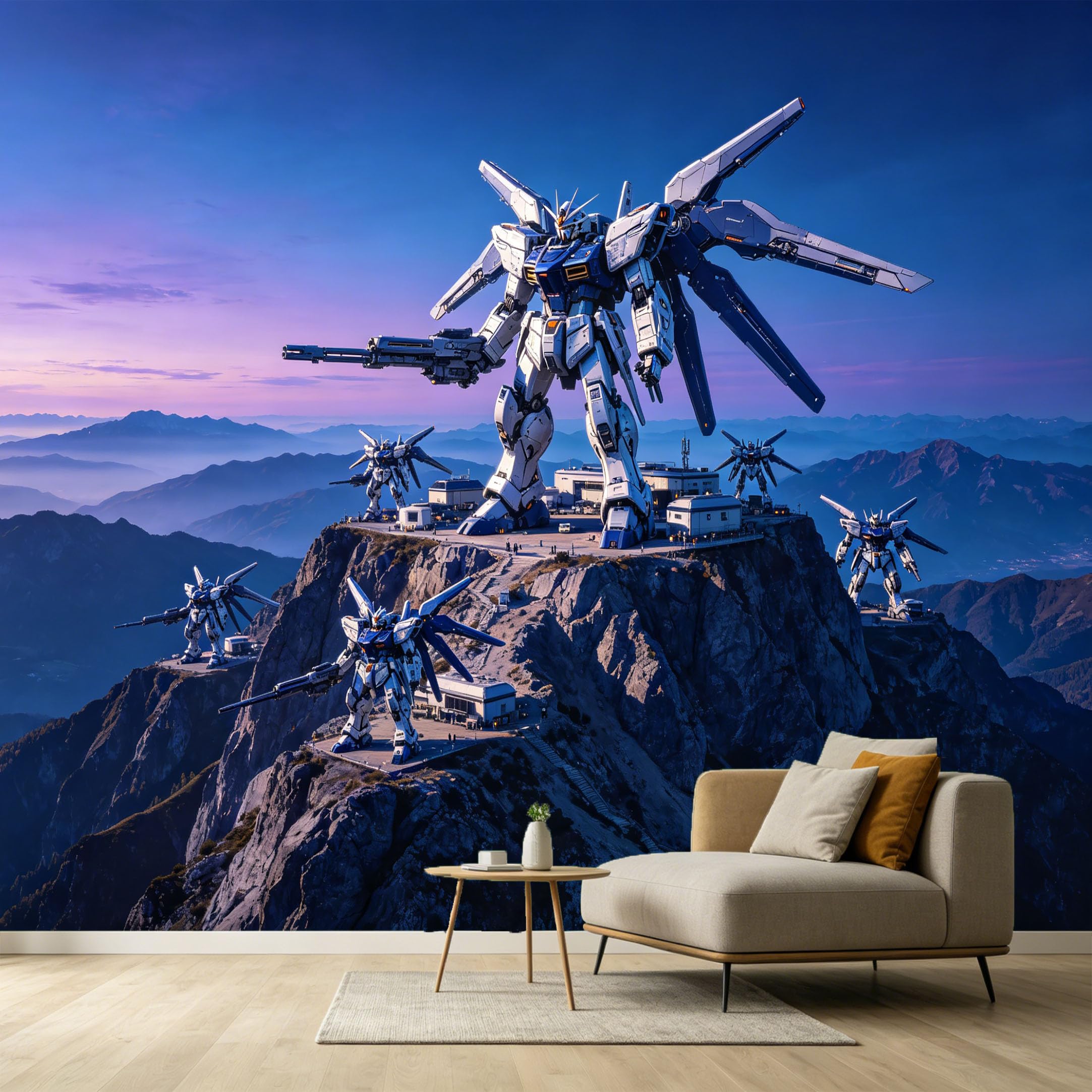 Custom Size Wall Murals Mecha Robot Futuristic Landscape 3D Modern Large Wallpaper SelfAdhesive Wall Fabric Removable Large Wallpaper for Photo Living Room
