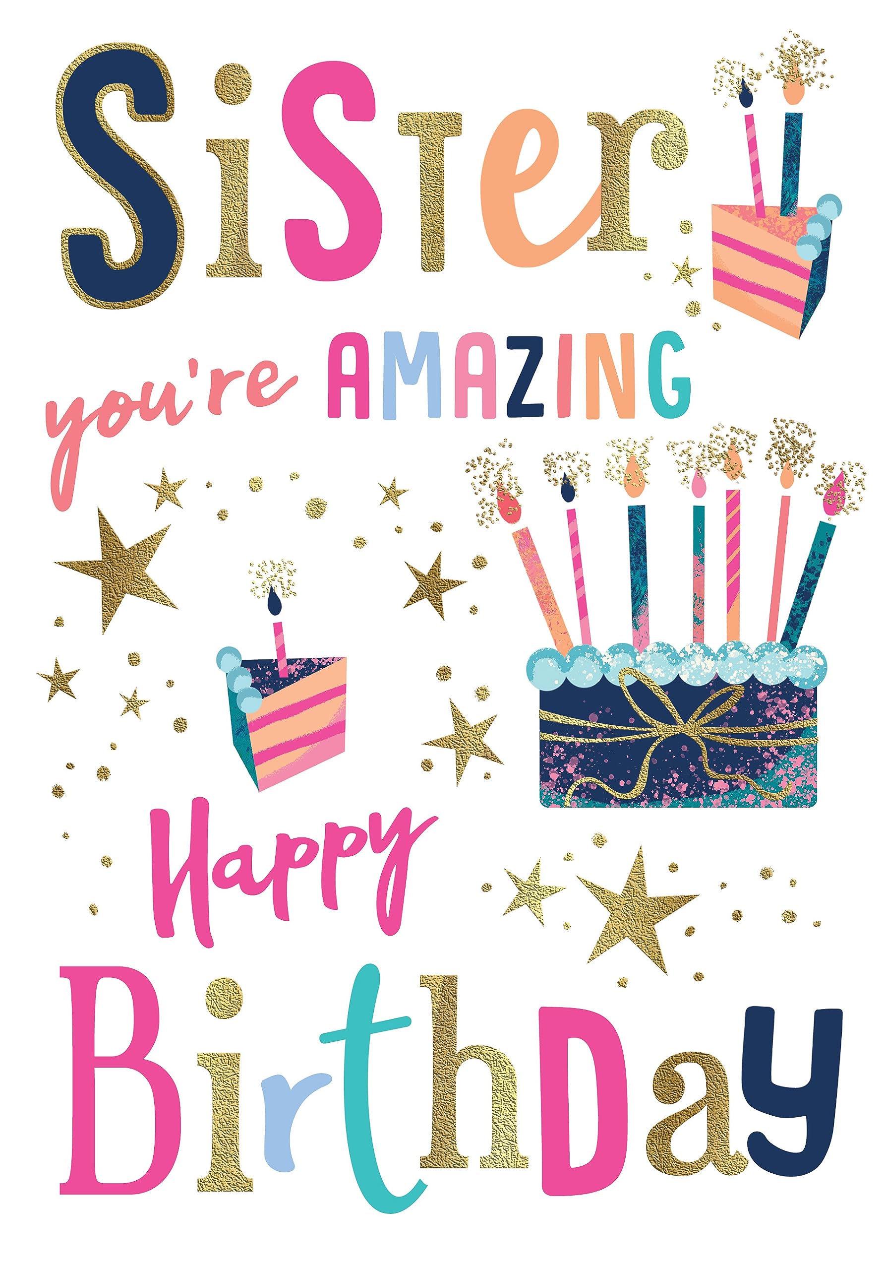 Birthday Card Amazing Sister Cakes - 9 x 6 inches - Avant Garde Studios