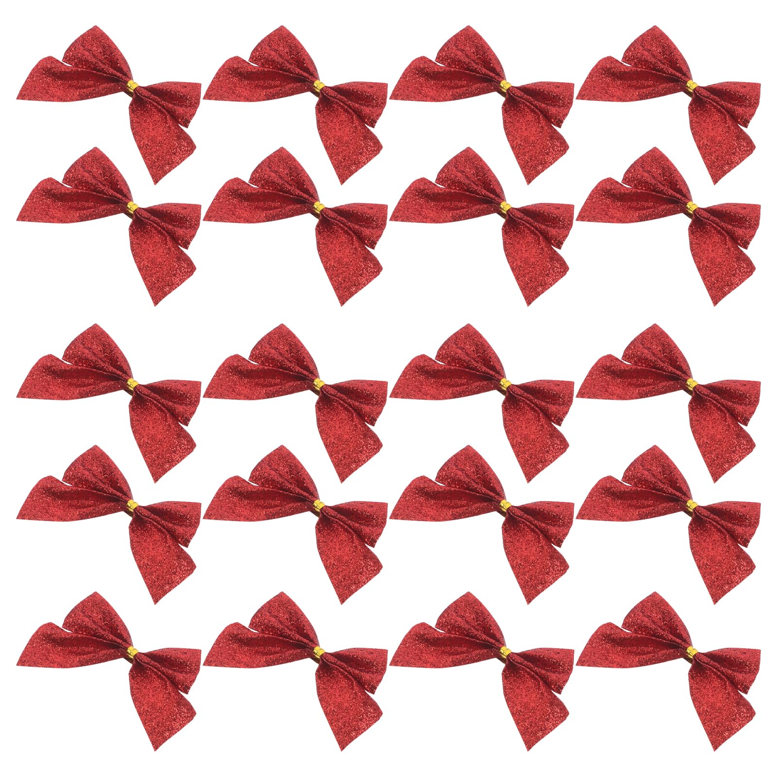 Lazos rojos purpurina de 5 cm para decorar la guirnalda de la puerta y el árbol navideño