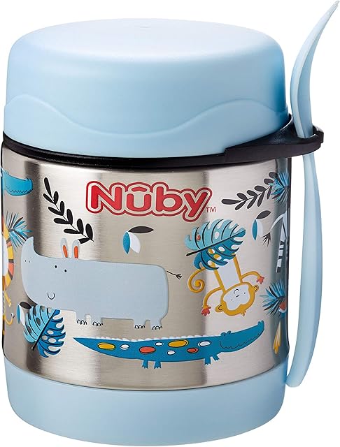 Nuby Thermos Jar, Insulated Food Flask, Keeps Food Hot And Cold, Unisex, 12 Months Plus