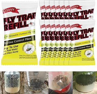 Fly Bait Attractant Trap Refill Packets 15x30g for Reusable Traps Outdoors | Ranch Flies Trap Magnet for Patio Yard | Bug Dissolvable Granules Control All Flies