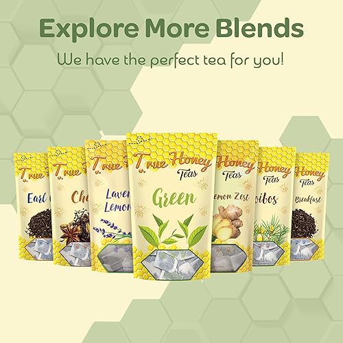 Miniatura 2 de True Honey Green Tea Bags – Cristales de miel mezclados en cada bolsita – Antioxidantes para el corazón de apoyo – Todo natural contiene bolsitas de