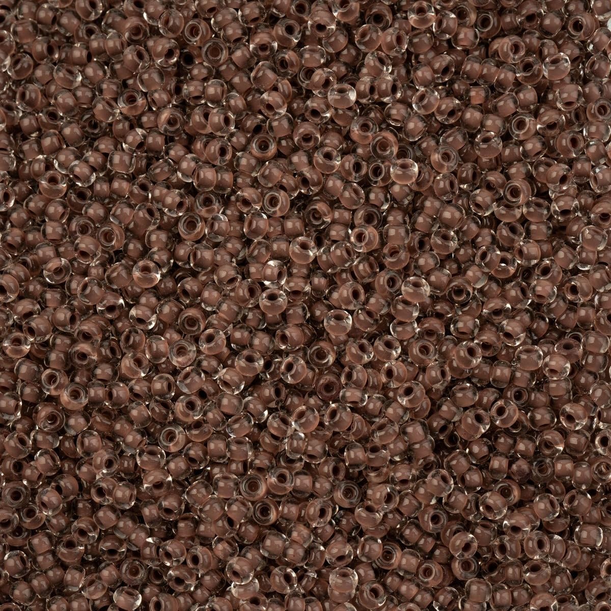 John Bead Czech Glass Seed Beads 8/0 Crystal Color Lined Terra Intensive Dark Brown 22Grams Beads for DIY Arts Crafts Jewelry Bracelets Necklaces Earrings Making