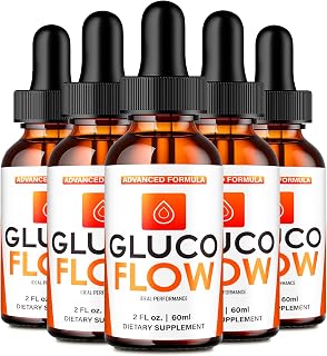 Gluco Flow Drops, GlucoFlow Blood Formula Support Supplement Drops - Maximum Strength, All Natural Healthy Circulation, Stable Levels & Overall Health, Advanced GlucoFlow Droppers Reviews (5 Pack)