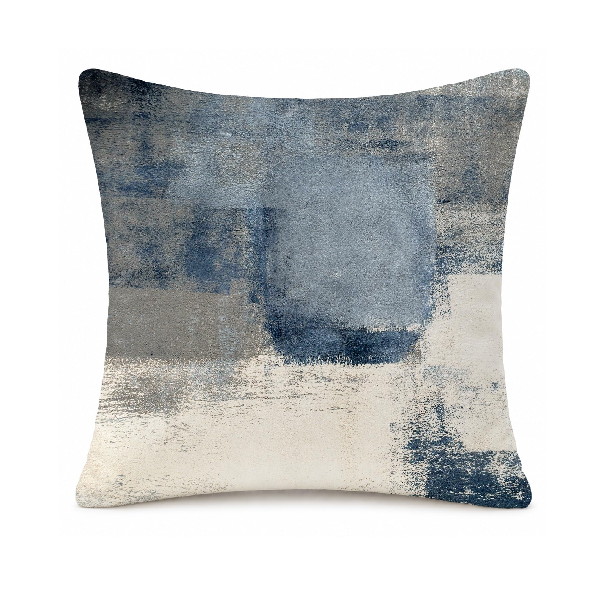 LASLEN Neutral Blue Abstract Cushion Covers 45 x 45 cm,Warm & Cozy Removable Washable Throw Pillow Covers,Skin-Friendly & Hair-Safe Design