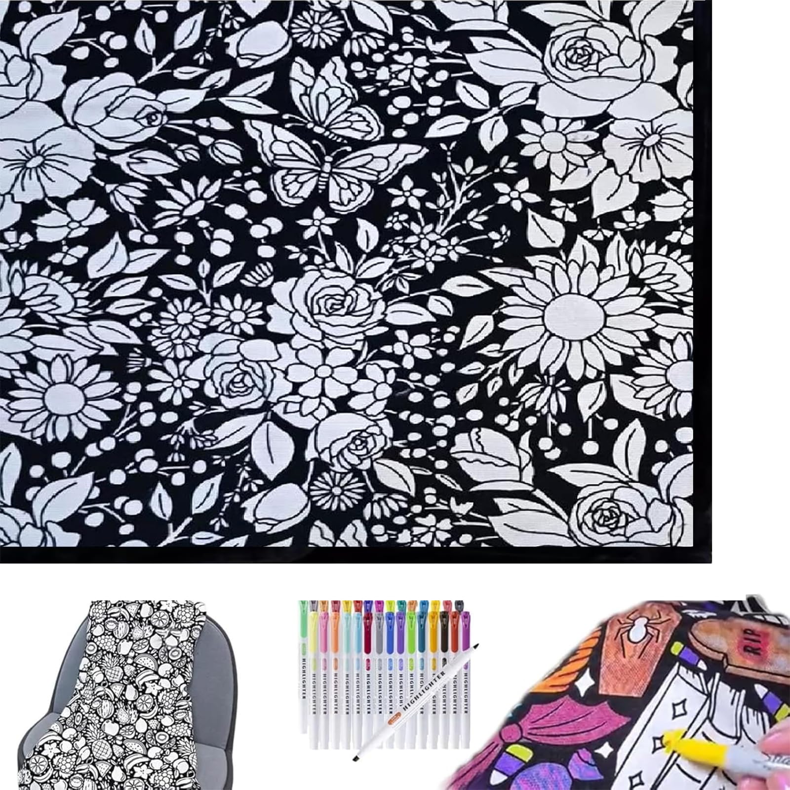 INPUS Couverture de coloriage à faire soi-même pour adultes, coloriez vos propres couvertures, projet d'art créatif personnalisé, jeté de dessin en polaire douce et confortable, décoration de chambre