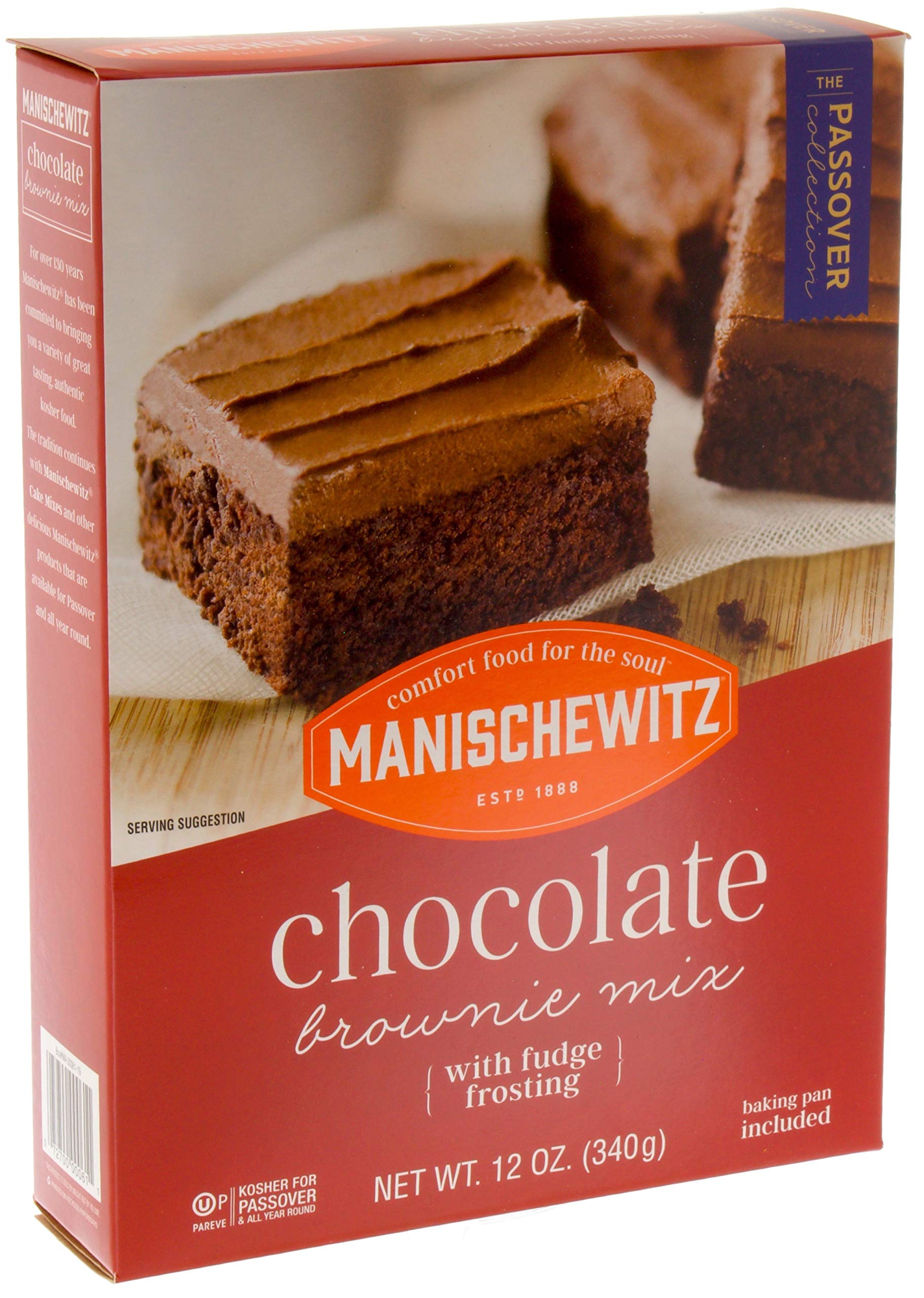 Manischewitz Chocolate Brownie Mix with Fudge Frosting, 12 Oz