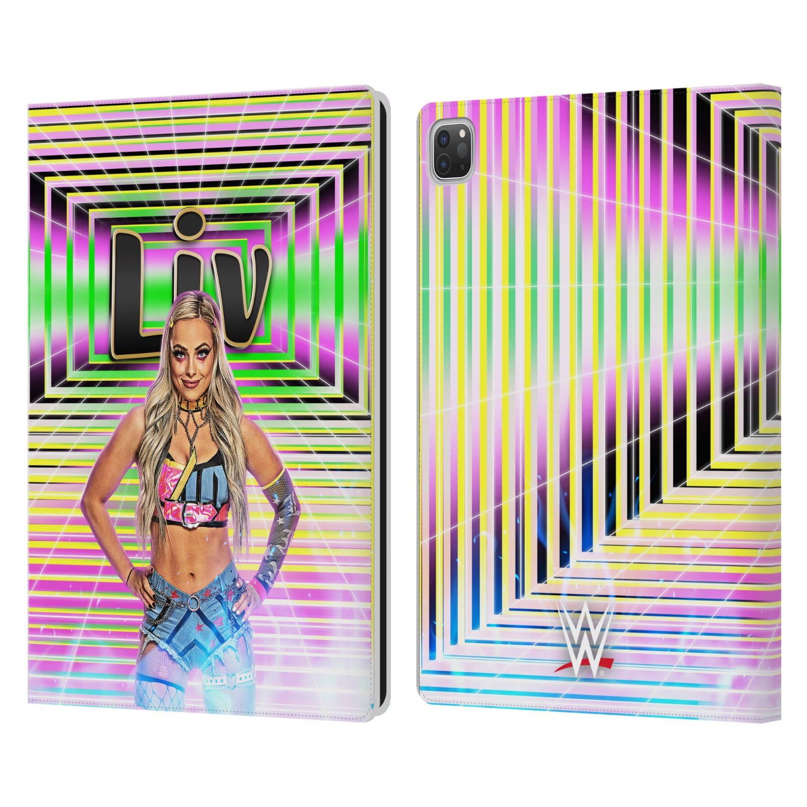 Head Case Designs Officially Licensed WWE Portrait Liv Morgan Leather Book Wallet Case Cover Compatible with Apple iPad Pro 12.9 2020/2021/2022