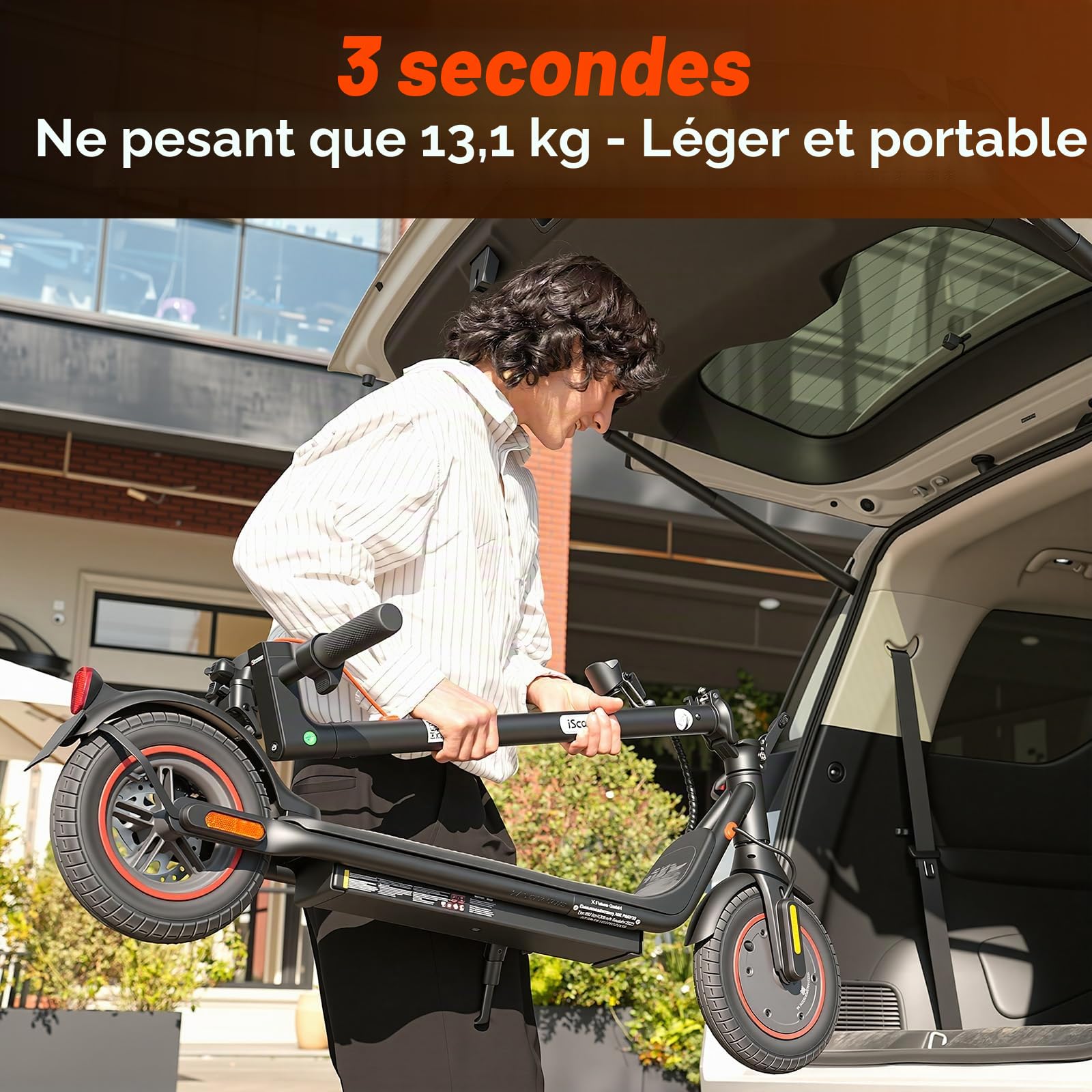 iScooter - Trottinette électrique avec Homologation routière pour Adultes avec Commande par Application Intelligente - Autonomie Max. 30 km, ABE - Trottinette électrique Pliable avec pneus gonflables