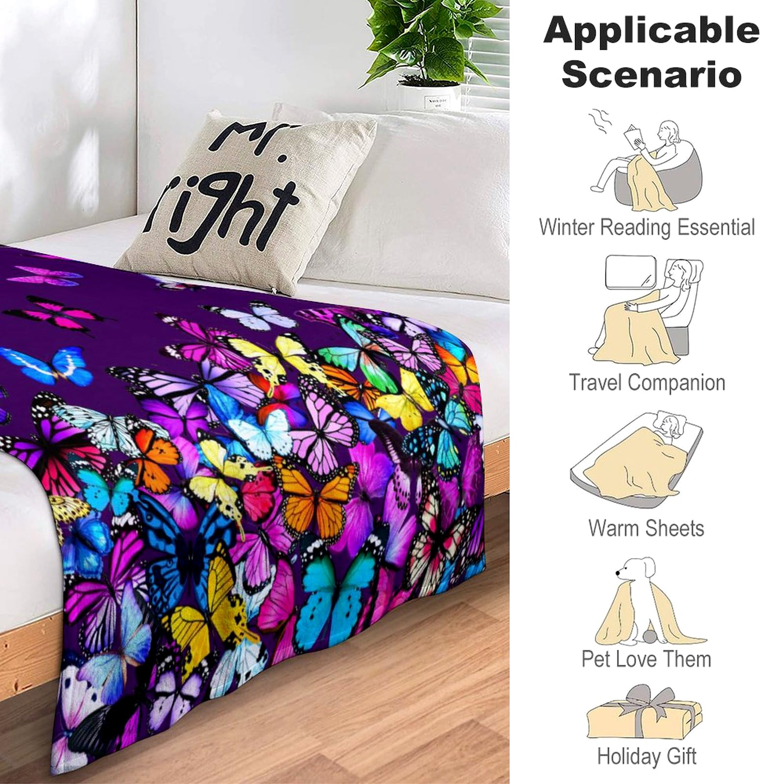 Coperta in micropile super morbida con motivo rosa oca, trapuntata, leggera, double-face, decorativa, per divano, viaggio, letto, 127 x 101,6 cm, per bambini