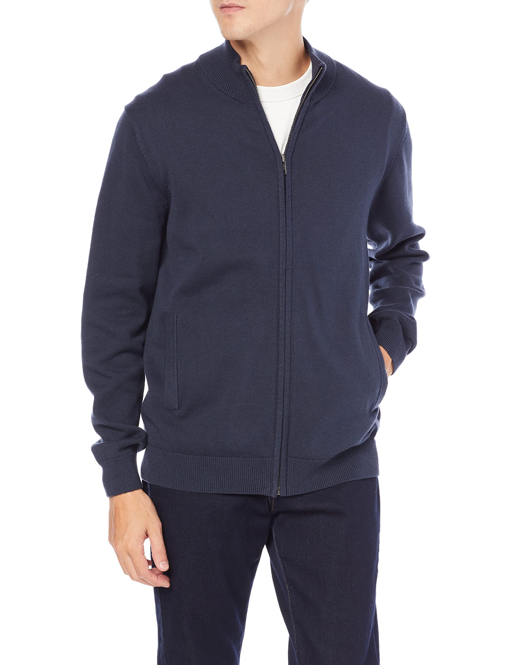 Photo 1 of Amazon Essentials Men's Full-Zip Cotton Sweater Medium Navy