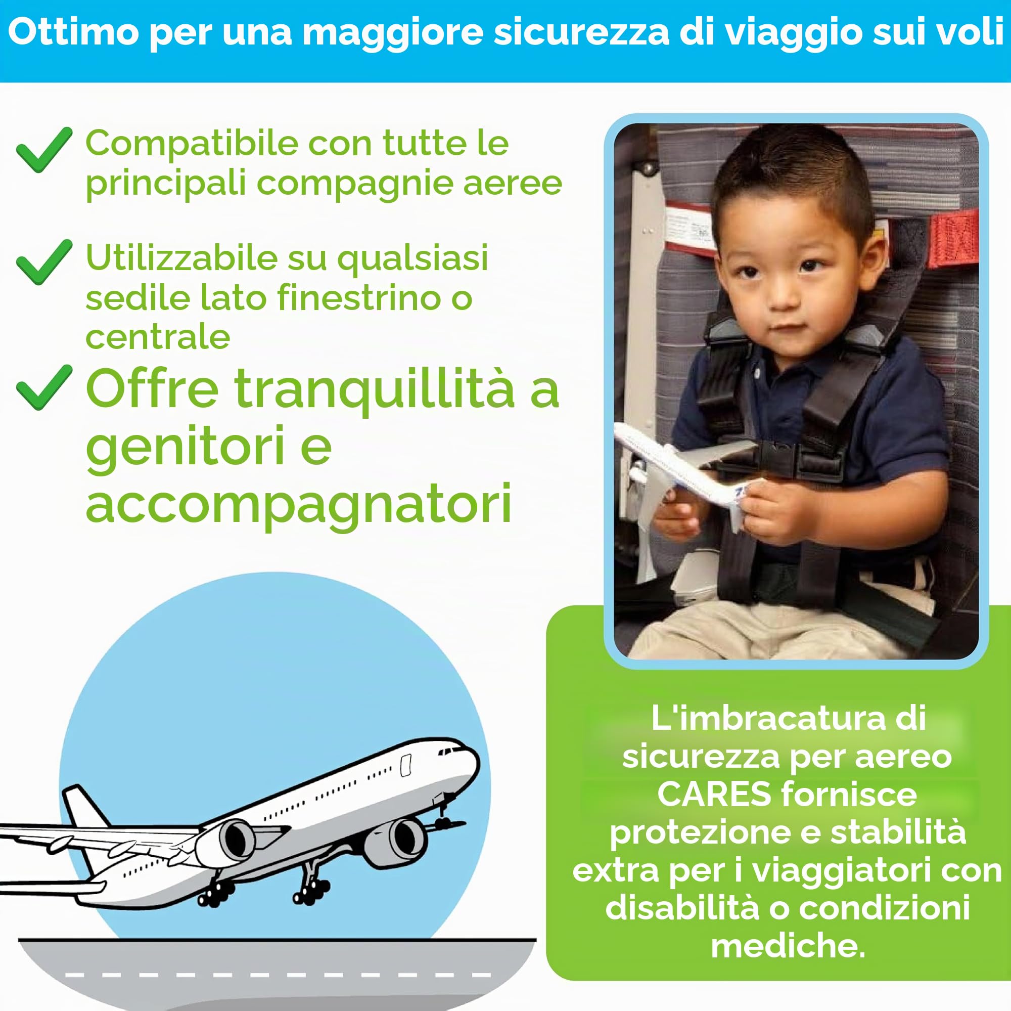 Cares, Cintura per l’aereo, Per bambini