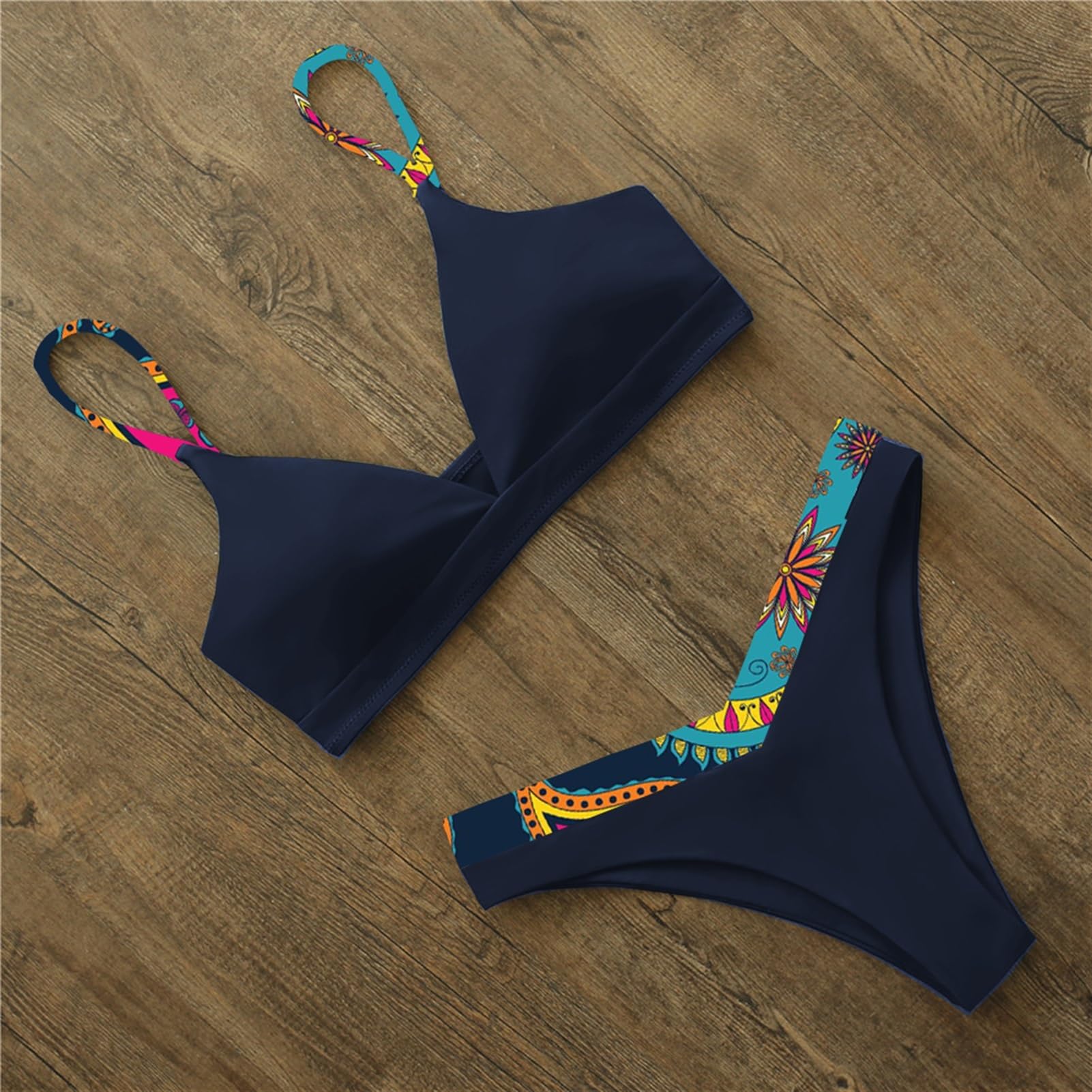 Seksowne mikrobikini damskie jednolite i leopard push-up wyściełane stringi strój kąpielowy damski kostium kąpielowy z wycięciem moda kąpielowa (kolor: 1, rozmiar: L)