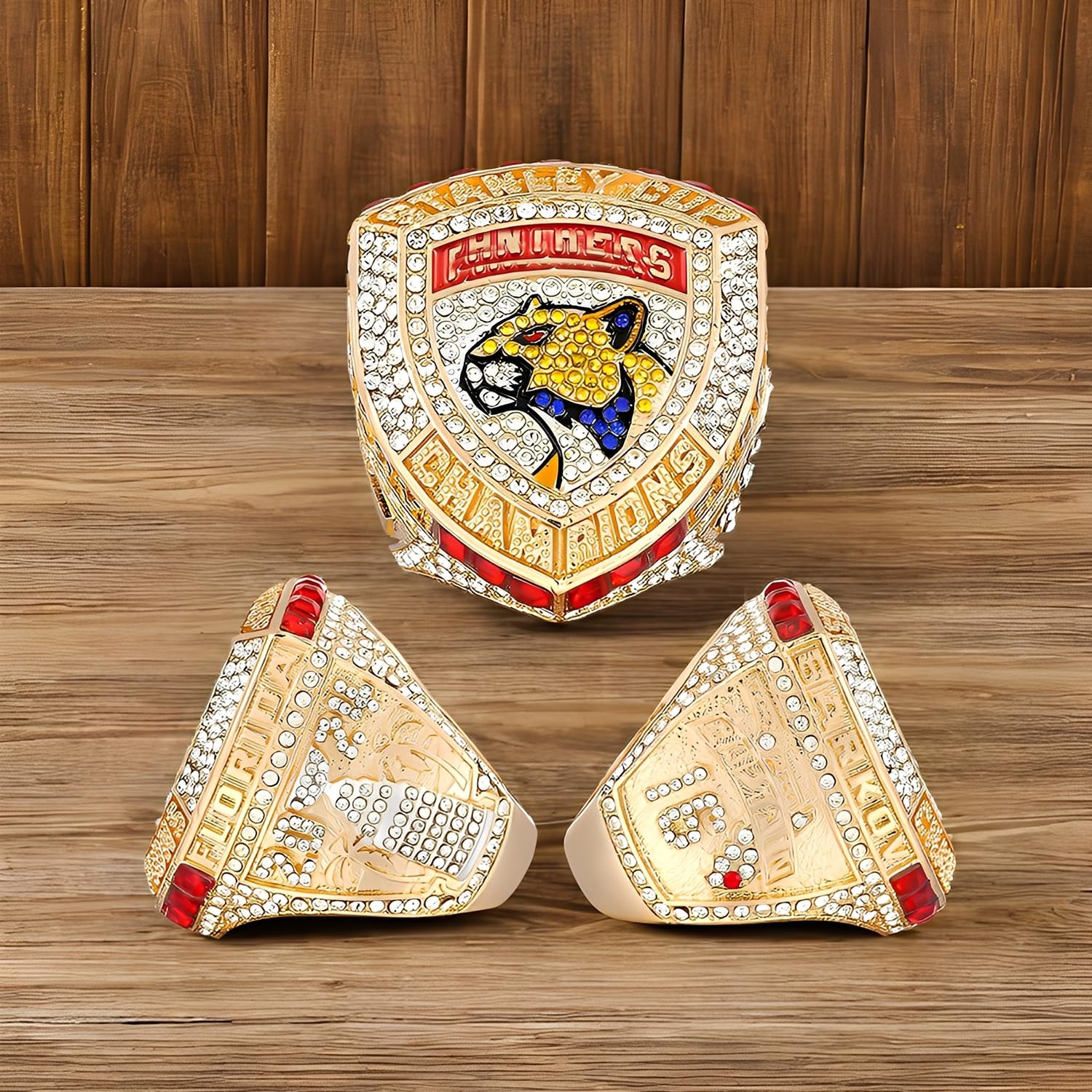 Coffret Souvenir Puck Stanley Cup 2024 – Bague de Championnat NHL avec Mini Trophée – Cadeau Souvenir Hockey à Collectionner pour Hommes, Papa & Fans