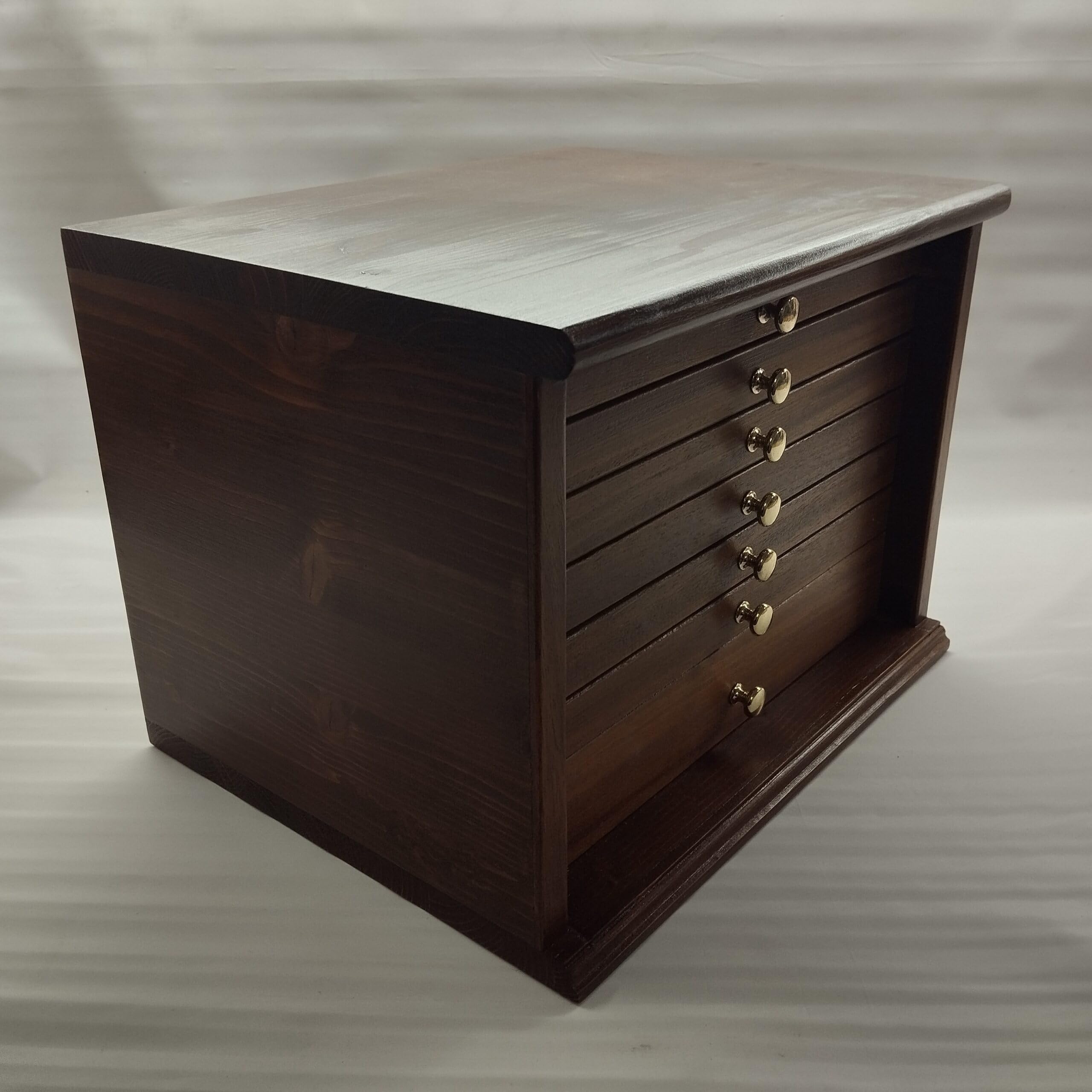 Médaillier en Bois 6 tiroirs Velours Rouge – Meuble numismatique Fait Main en Italie, Rangement pièces et médailles de Collection