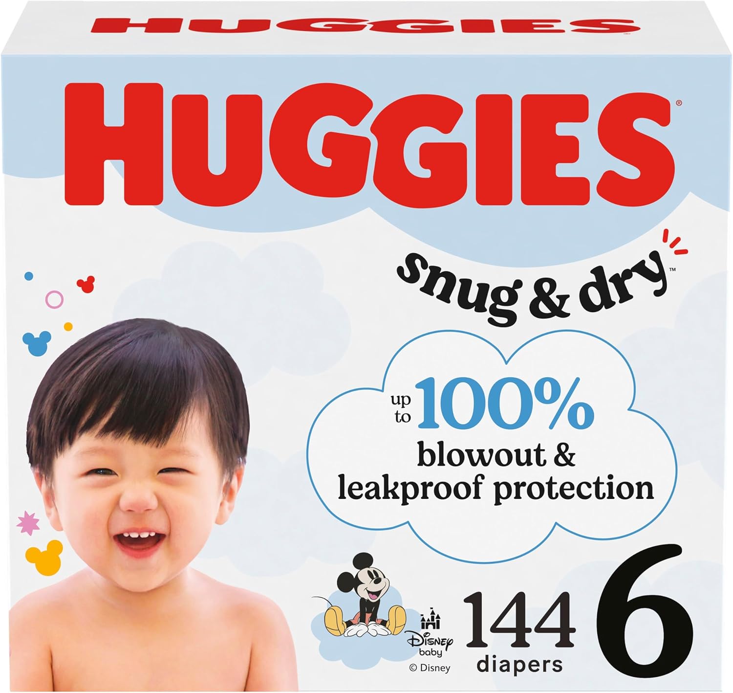 Huggies Size 6 Diapers, Snug & Dry Baby Diapers, Size 6 (35+ lbs), 72 Count ( Packs of 72), Packaging May Vary Size 6
