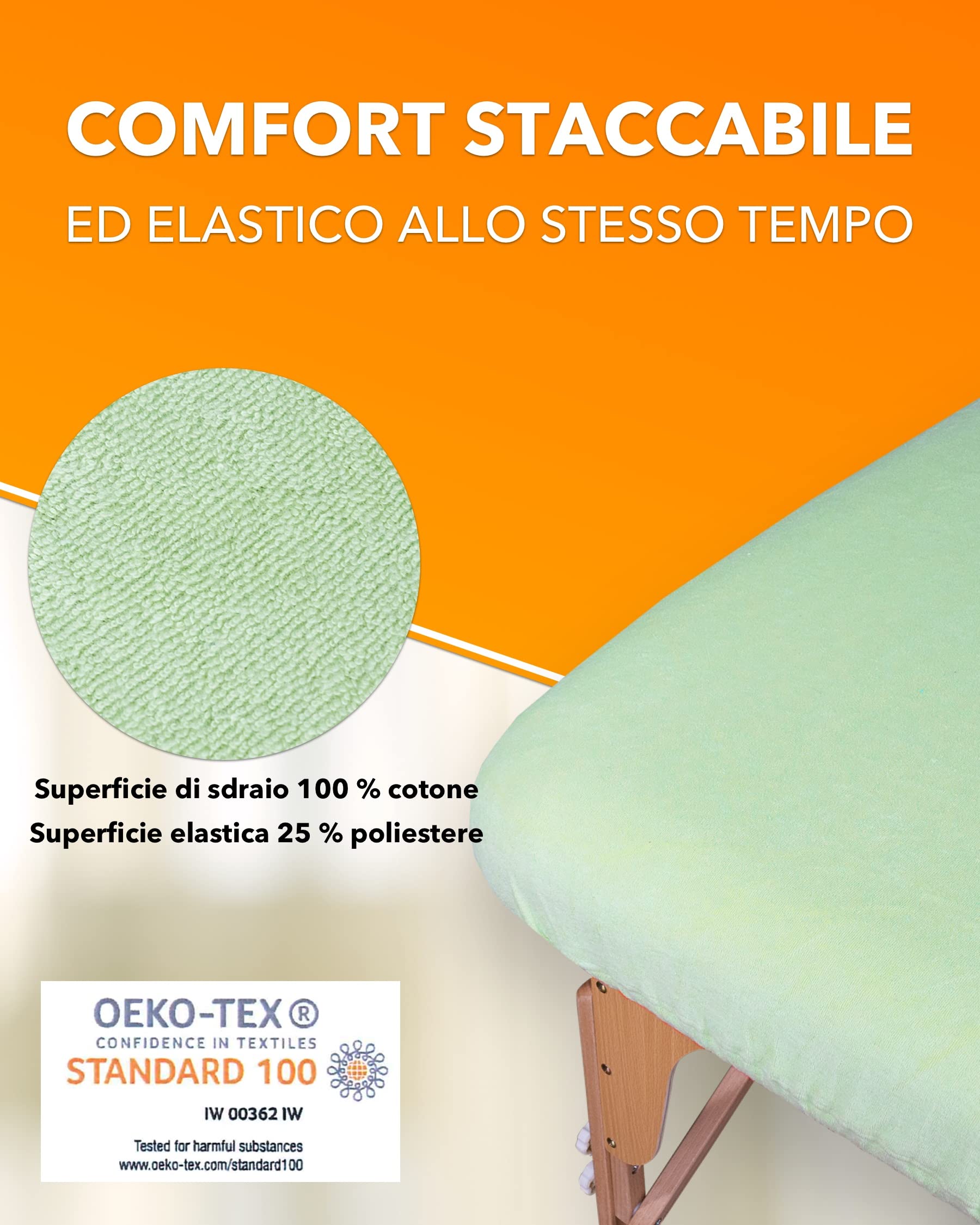 ZEN - Copertura per lettini & poggiatesta da massaggio - lenzuolo in morbida spugna per lettini cosmetici, da terapia & trattamento - rivestimento lavabile a 60° - accessori massaggi (crema)