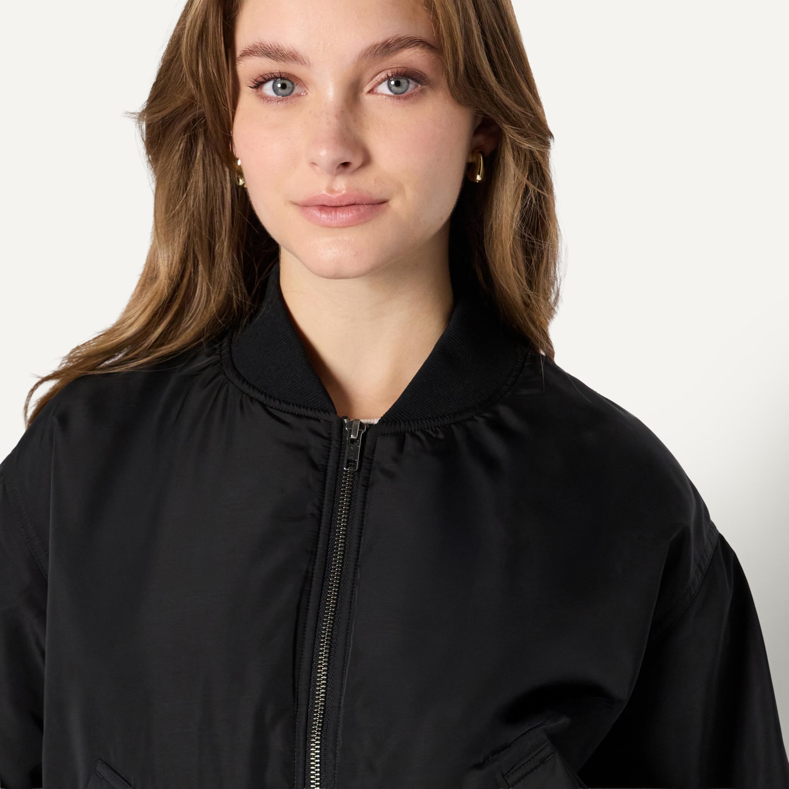 Amazon Essentials Blouson Bomber en Denim Coupe Décontractée Femme