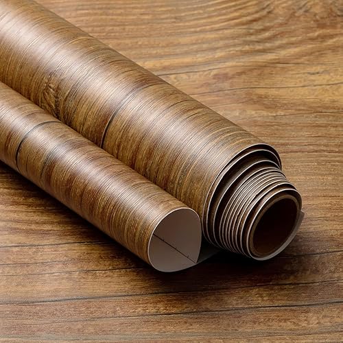 Papel de vinilo autoadhesivo, con textura patrón de madera, extraíble, VBS873
