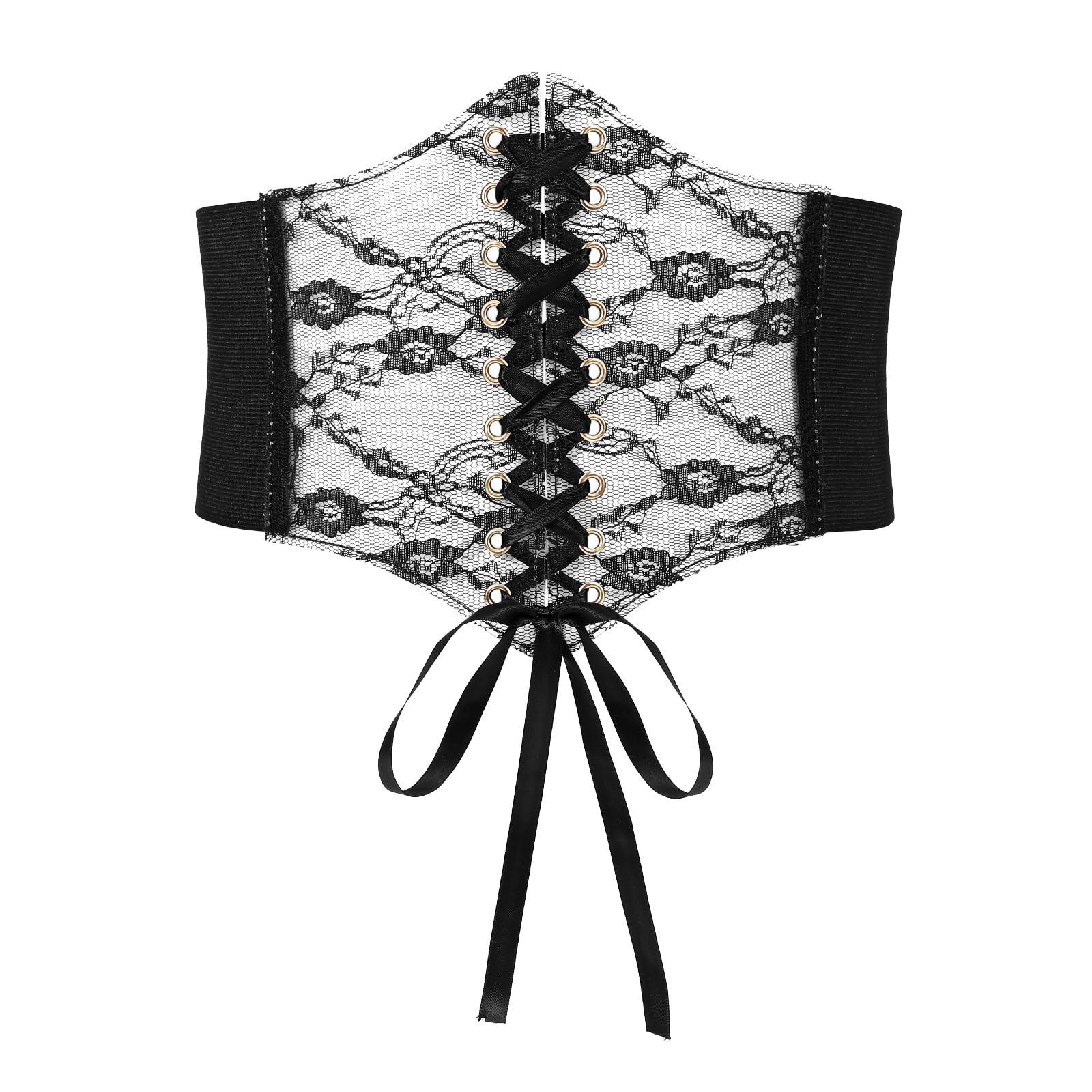 Thryvox Womens Costume Wide Lace up Genuine Leather Corset Waist Belt Elastic Corset Belt
