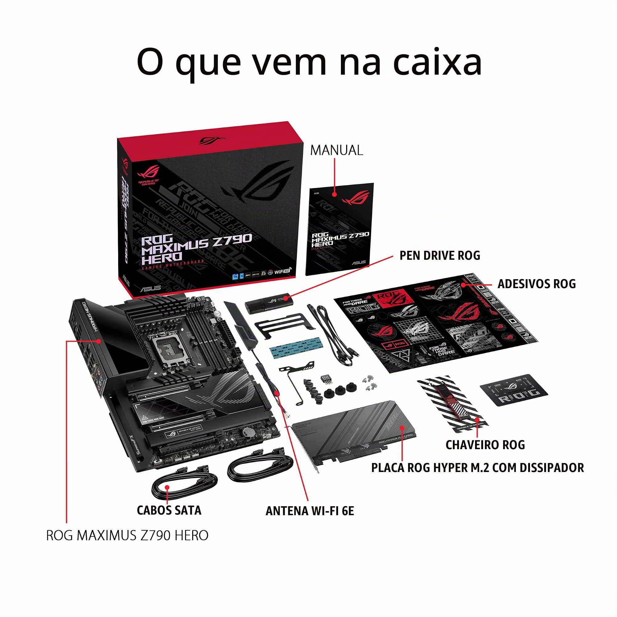 Placa Mãe Asus ROG MAXIMUS Z790 HERO WIFI (LGA 1700/4xDDR5/HDMI/M