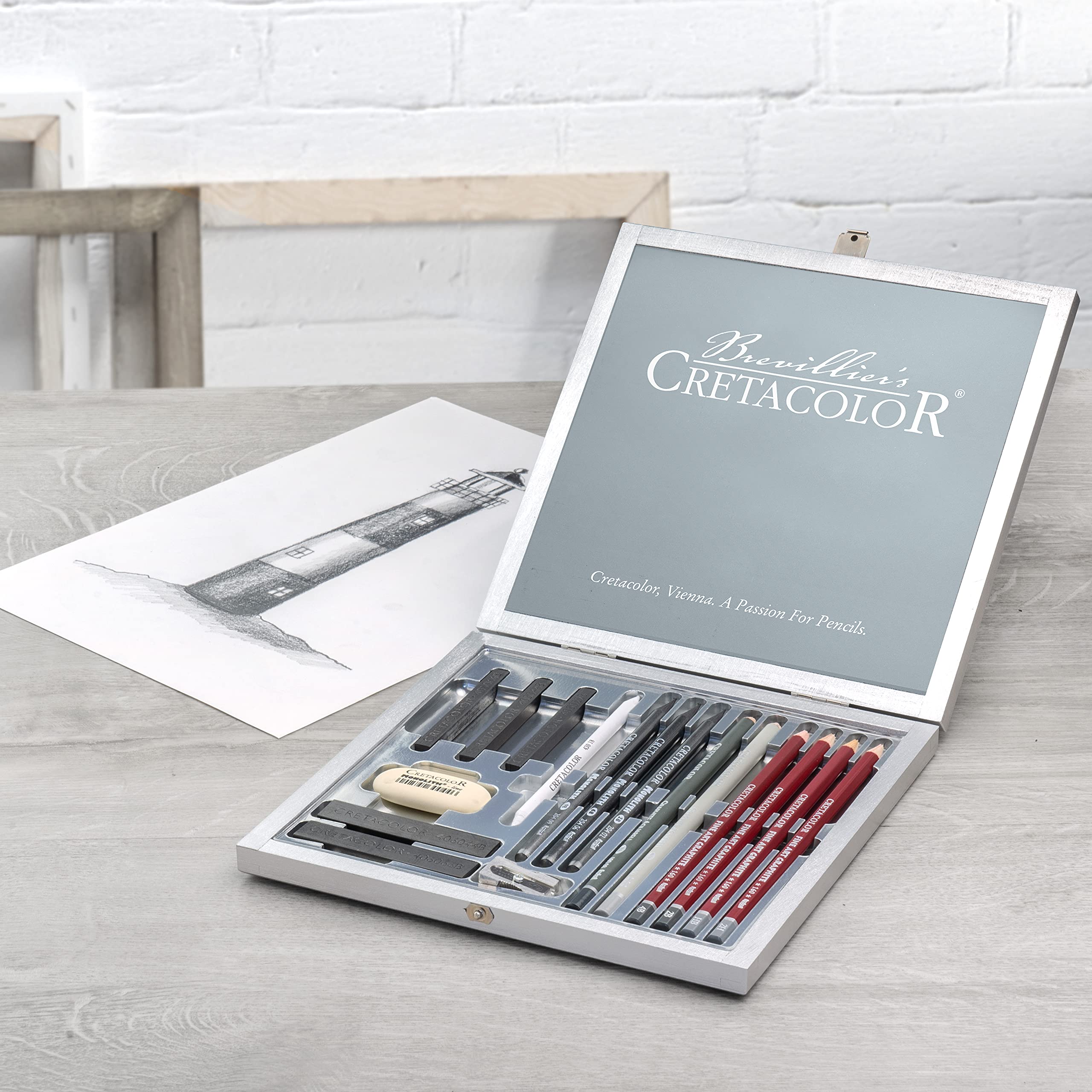 Cretacolor Coffret graphite argenté
