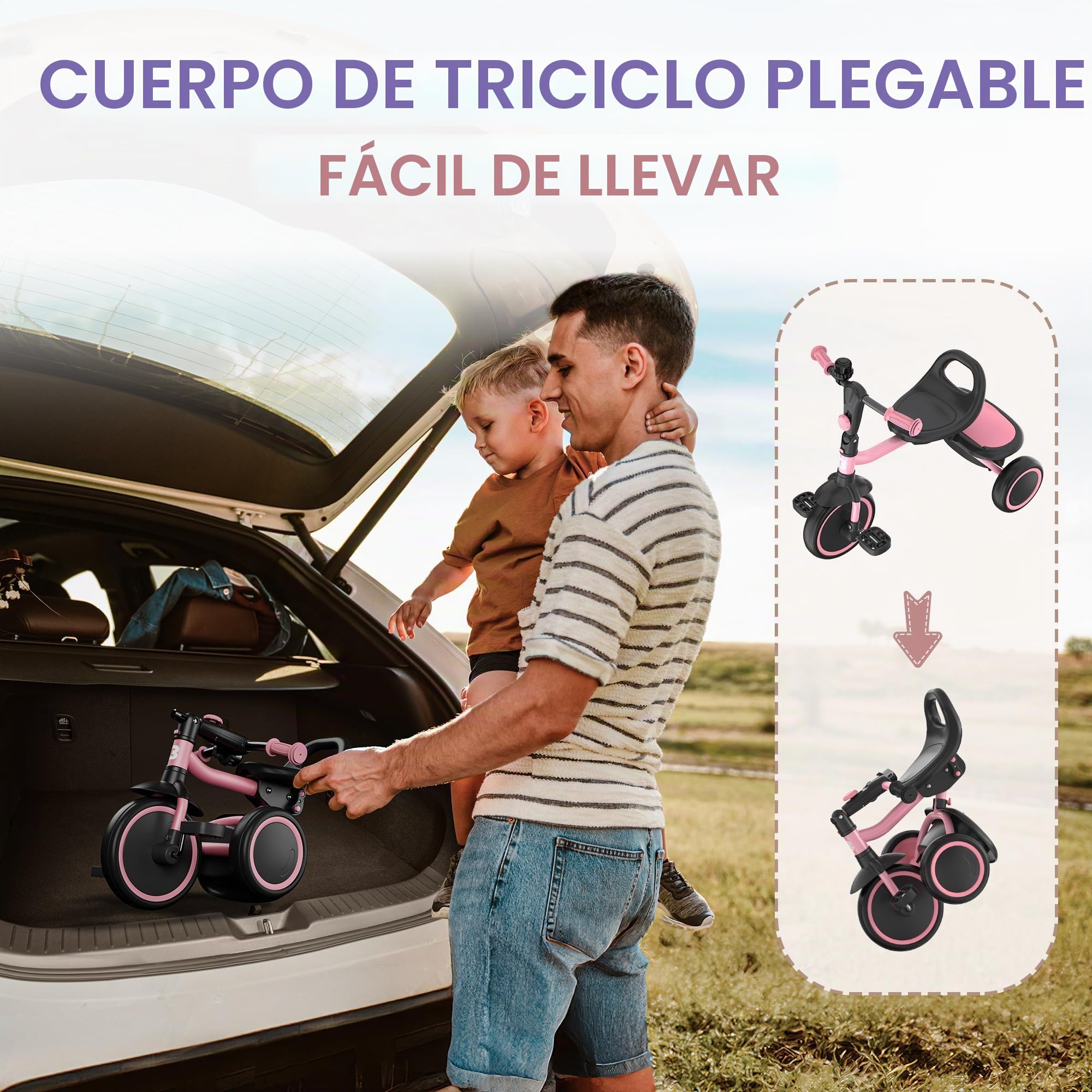 besrey Triciclo para Niños de 18 Meses a 5 Años, Triciclo para Niños Pequeños, Regalo y Juguetes para Niños y Niñas, Triciclos para Niños Unisex