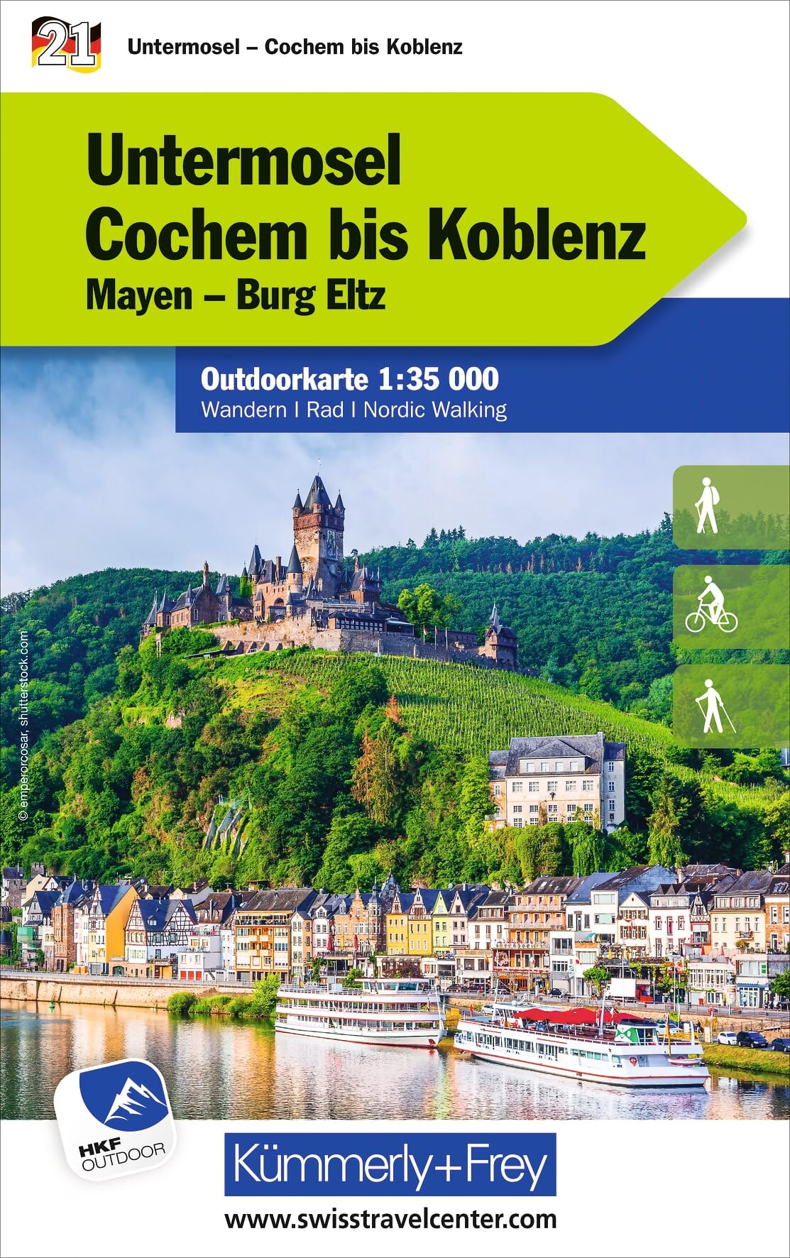 Untermosel - Cochem to Koblenz (21): Mit Mayen und Burg Eltz. Touren für Wanderer, Biker und mehr! Free Download (Outdoor maps Germany)