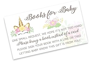 Unicorn Baby Shower Invitation Cards for Girl with Request Cards