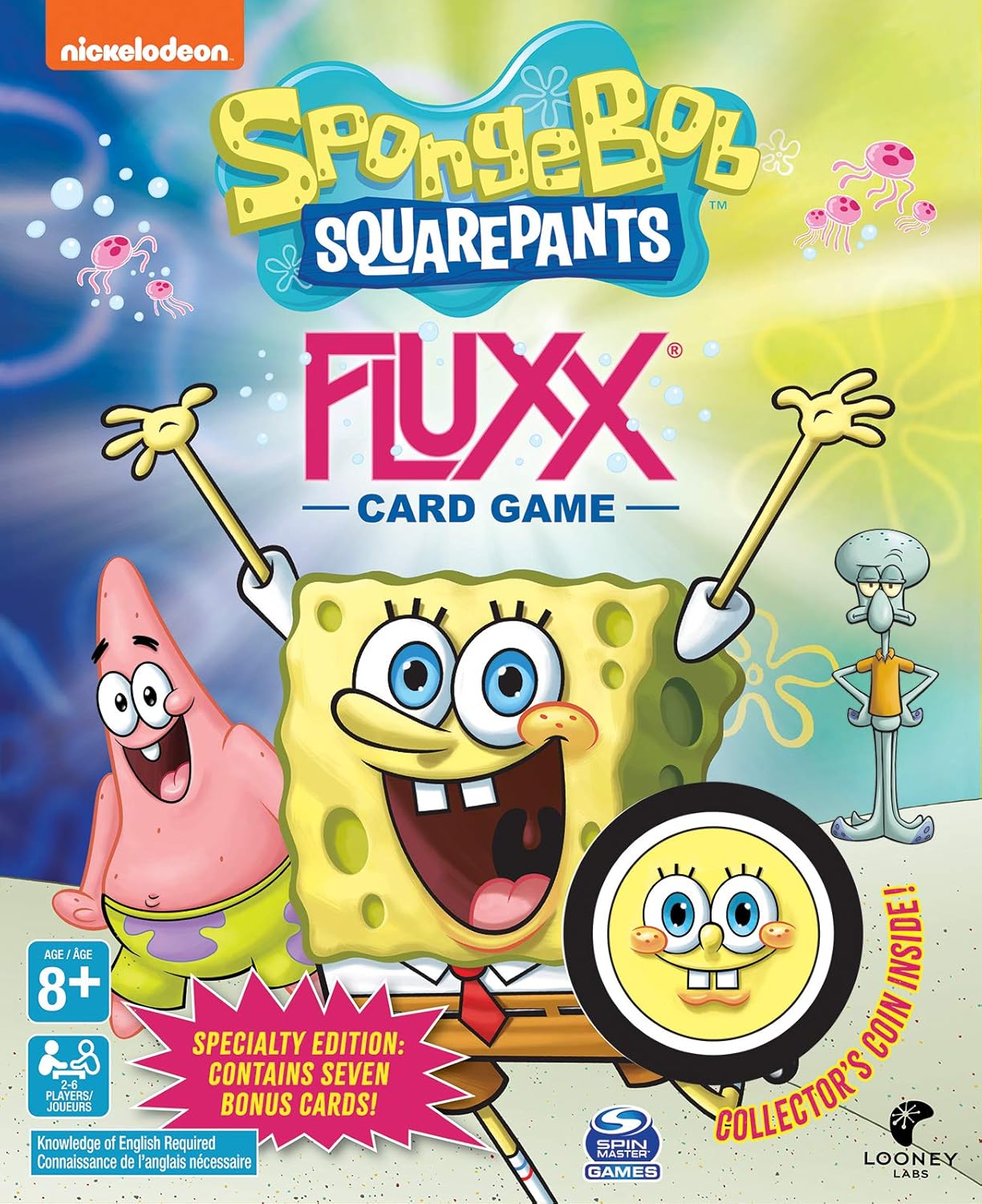 Looney Labs Spongebob Fluxx Card Game - Bikini Bottom Adventure with Hilarious Gameplay