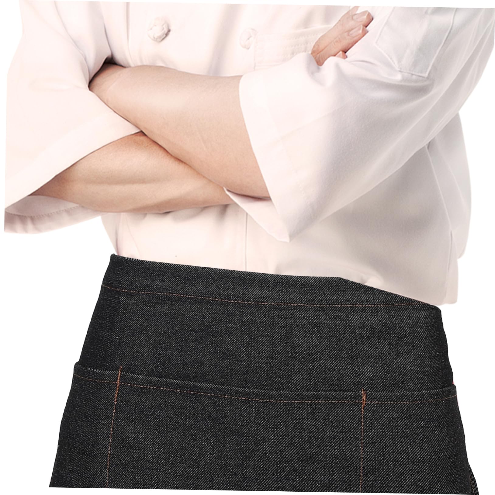 ULTECHNOVO 3 Piezas Delantal Vaquero Corto de Cintura con Ajustables para de para Cocinas Negro