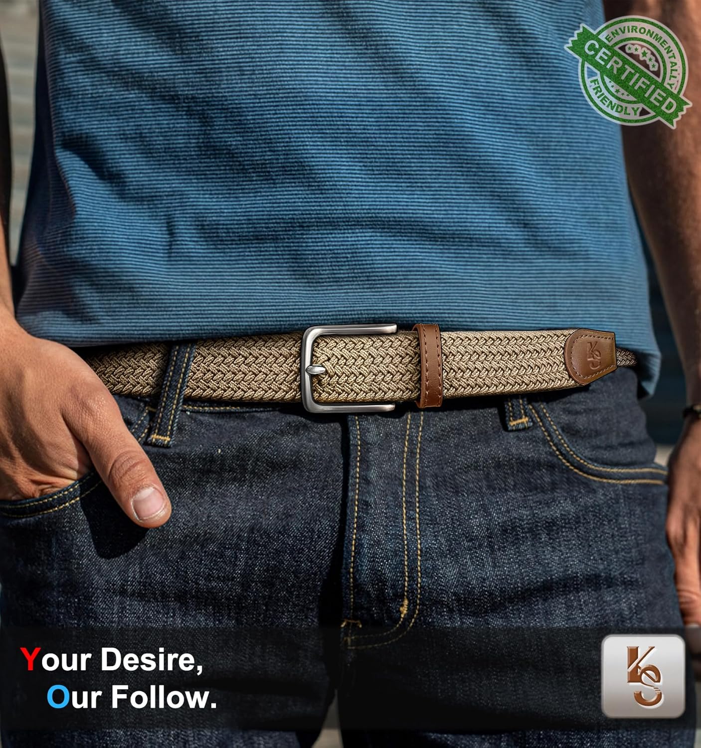 KEMISANT Men Belt-Stretch Woven Braided Belt For Gift Men Golf Casual Jeans Dresses with Nylon Canvas 1 3/8" - Image 7