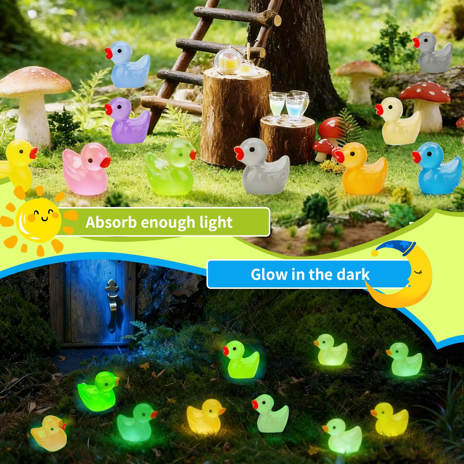 Houbobo 240PCS Luminous Mini Resin Ducks - Image 4