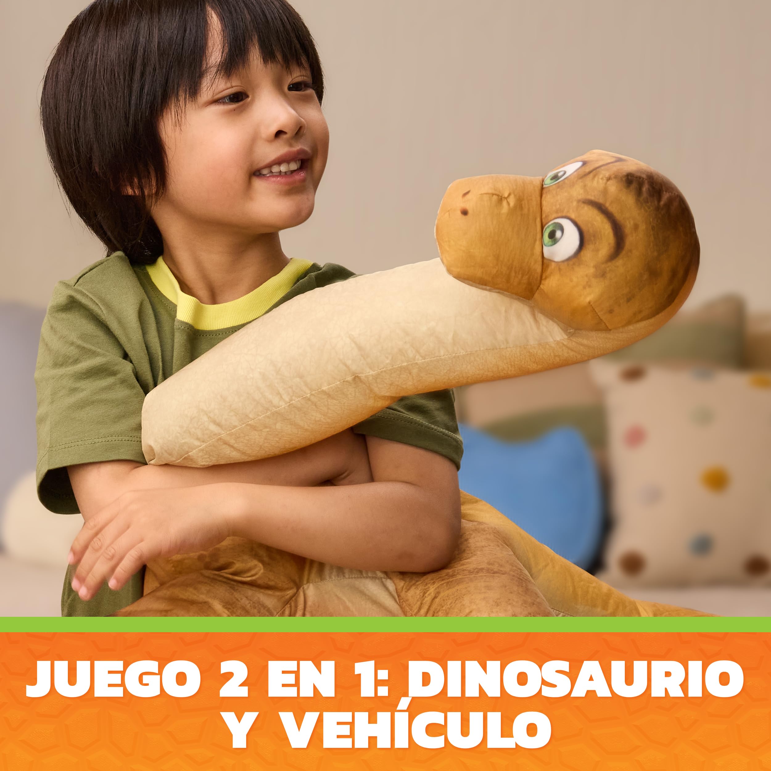 Paw Patrol: The Dino Movie, vehículo de Dinosaurio Megasaurus con Dinosaurio Inflable de 76,2 cm y Figura de acción de Rocky, Juguetes para niños y niñas preescolares, a Partir de 3 años