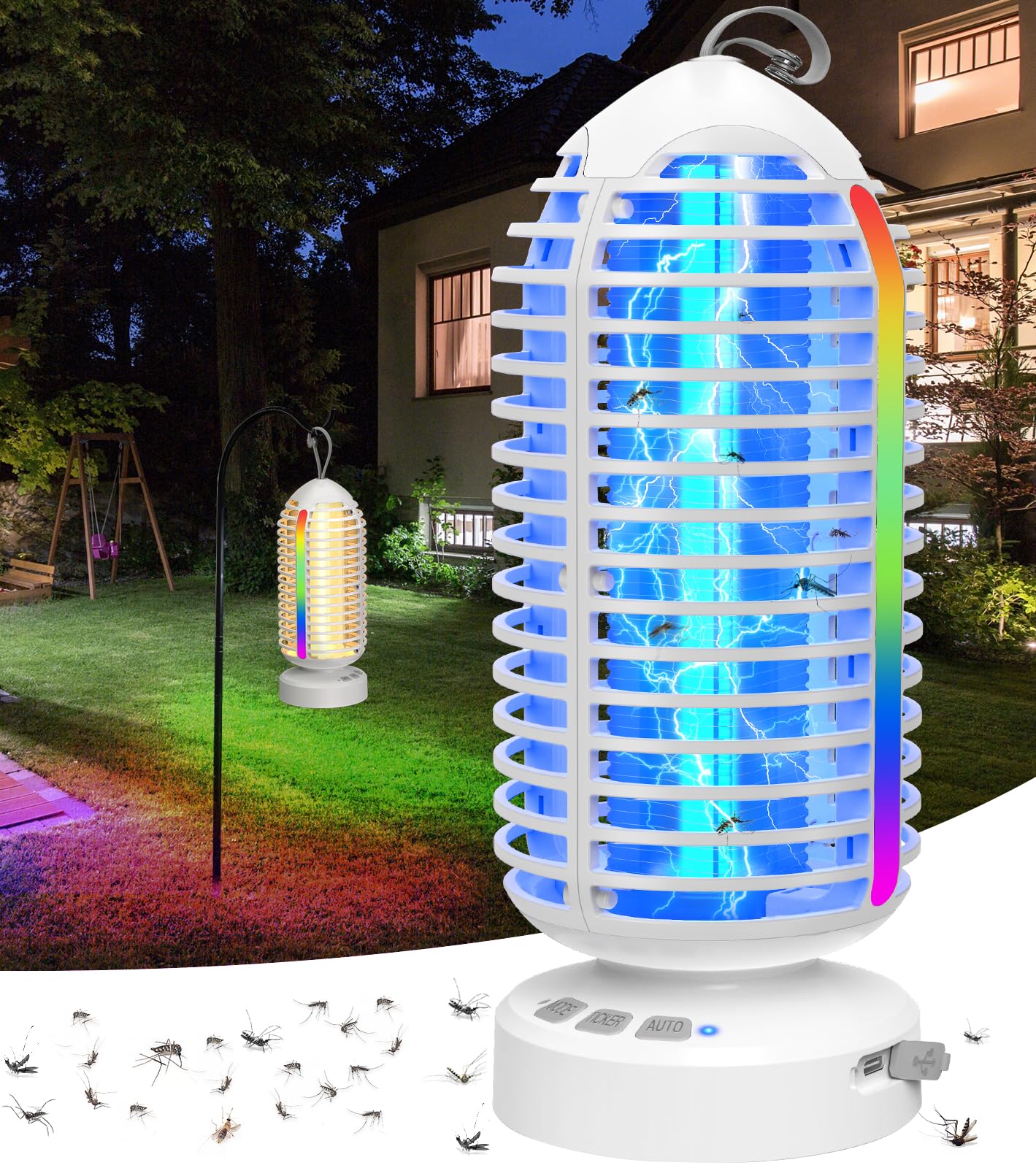 Amazon.com : Bug Zapper Outdoor with Colorful Lighting and Auto