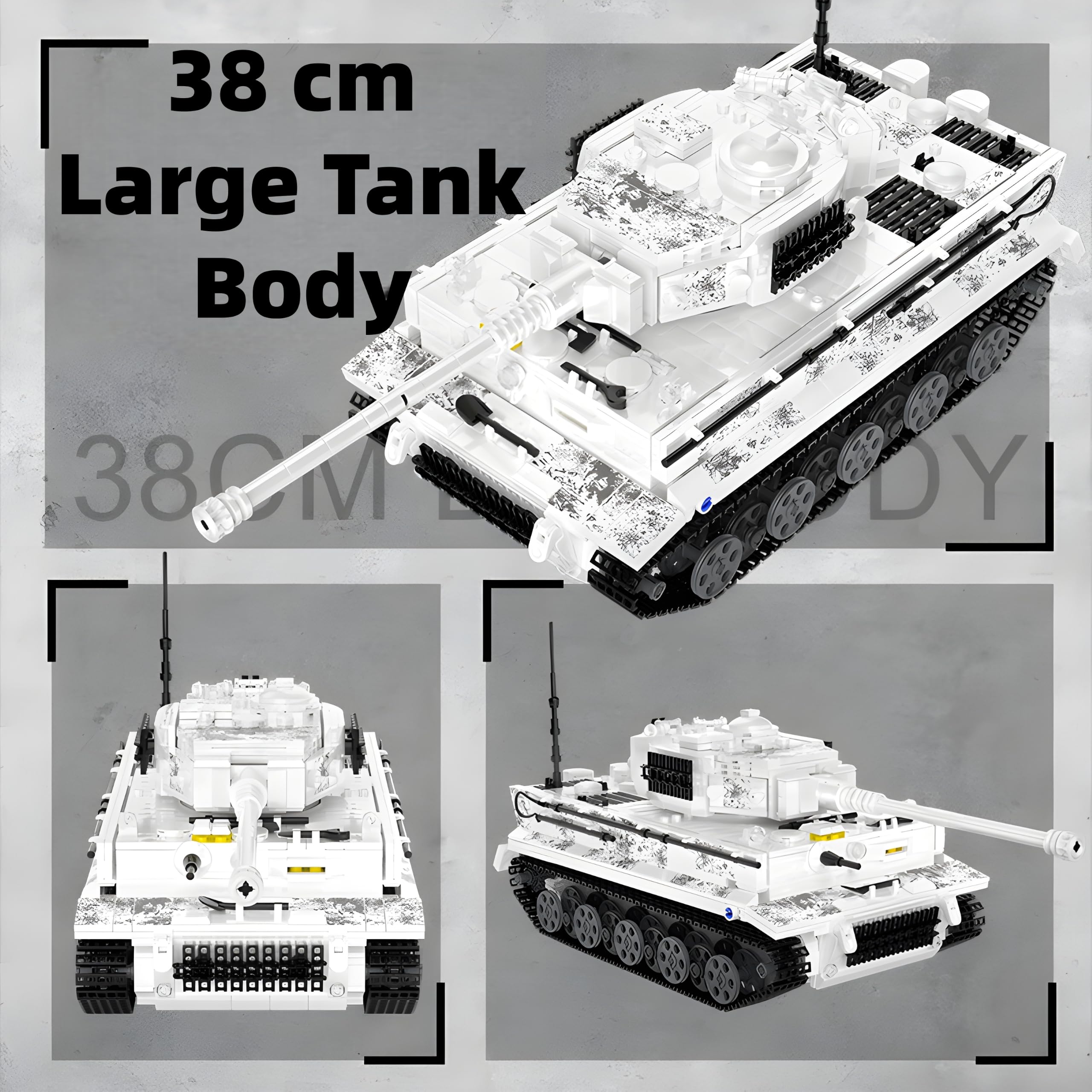 Schweres Gepanzertes Fahrzeug Bausteine Bausatz, Winter-Tarnfarben Militärisches Fahrzeug Baumodell Modell Spielzeug, Sammler Klemmbaustein Set für Adults & Teens
