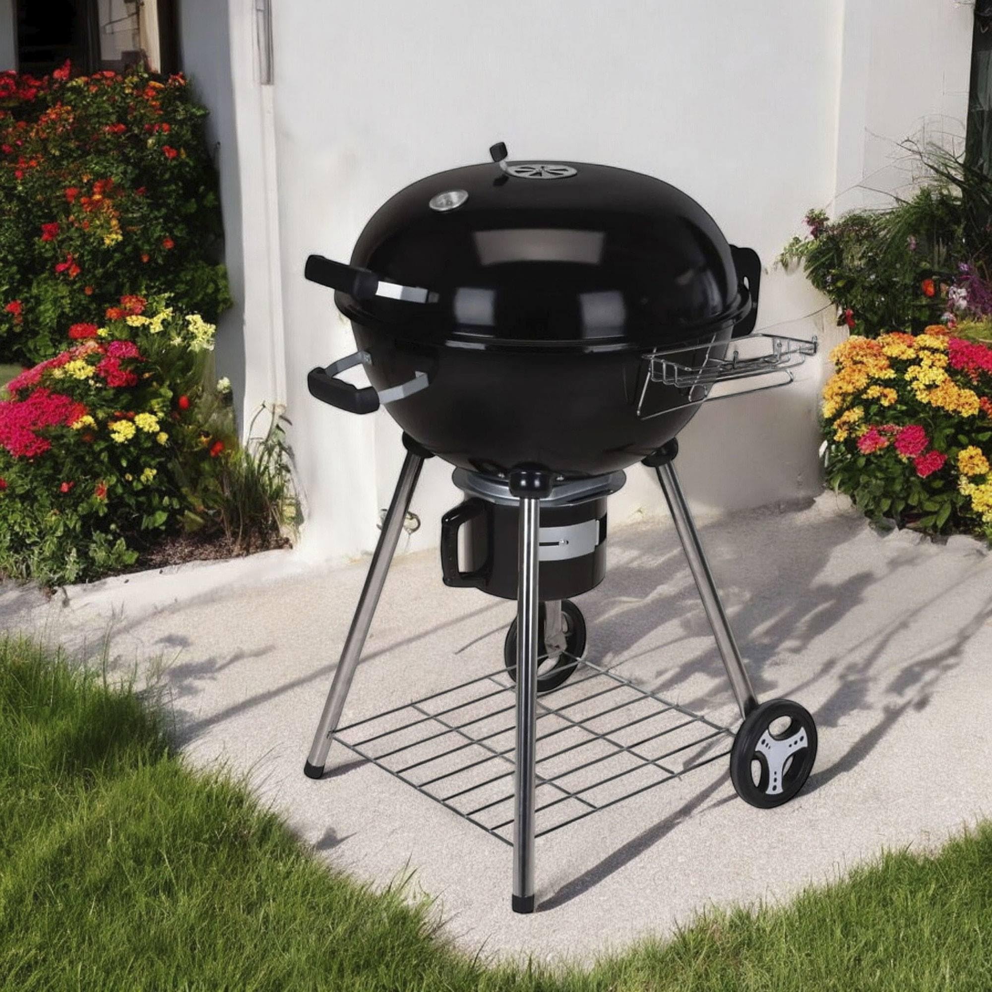 Well Home Barbacoa de carbón H.99cm en 4 Patas y Ruedas