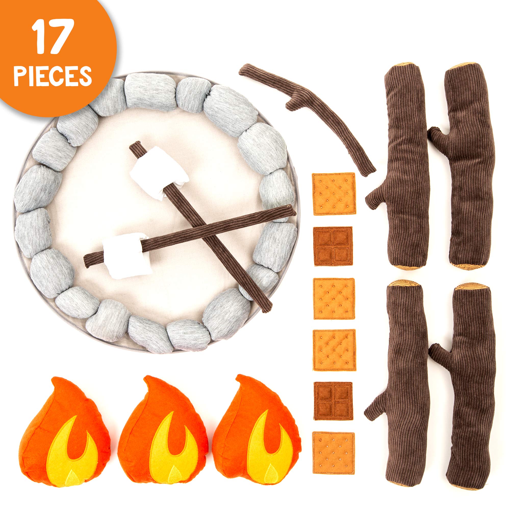 HUNIIHOME Pretend Campfire for Kids Sensory Play Camping Toy Set with