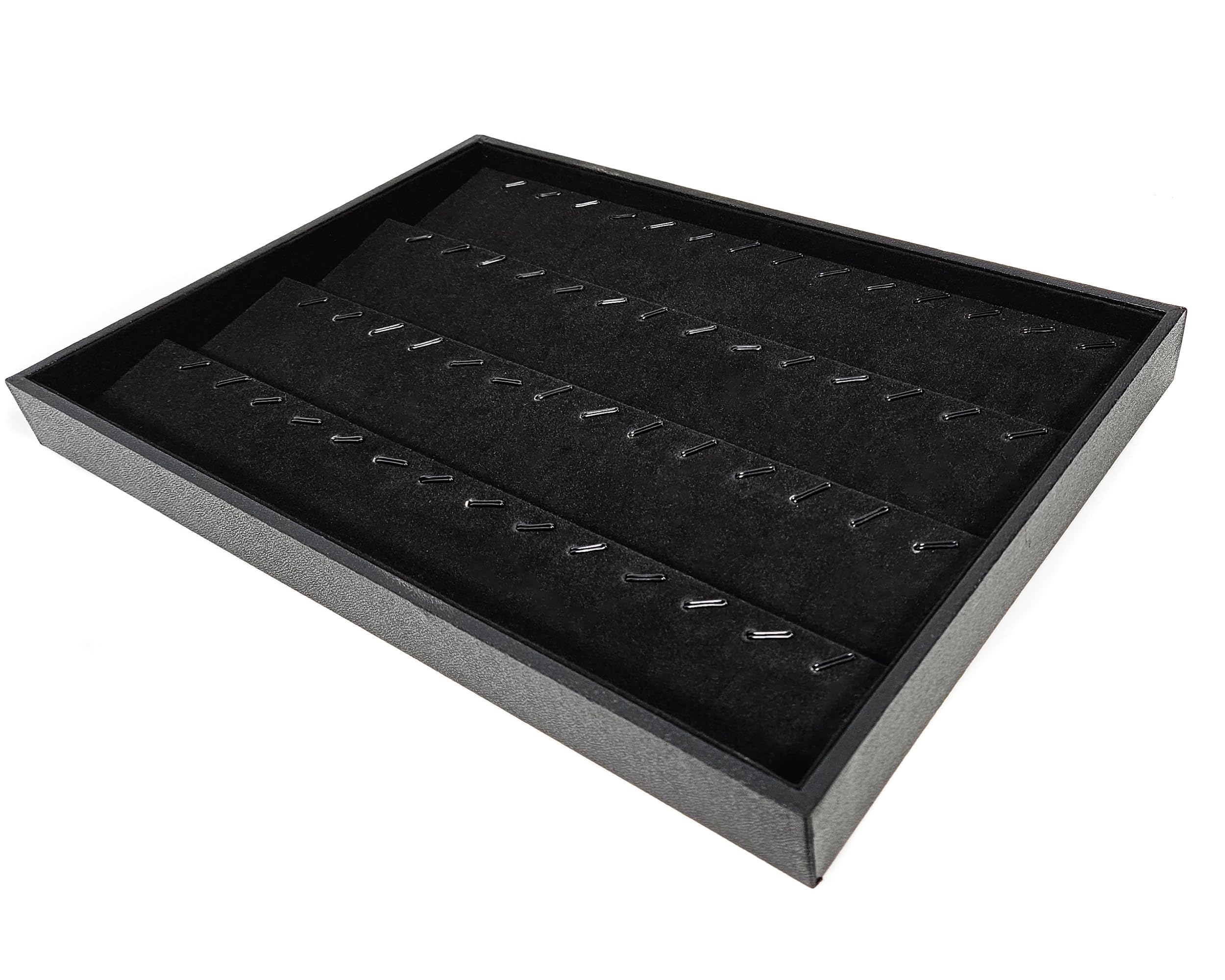 Espositore Per Gioielli Yudu 45 Scomparti - Velluto Nero, Custodia In Ecopelle, Divisorio Rimovibile, Per Ciondoli E Orologi