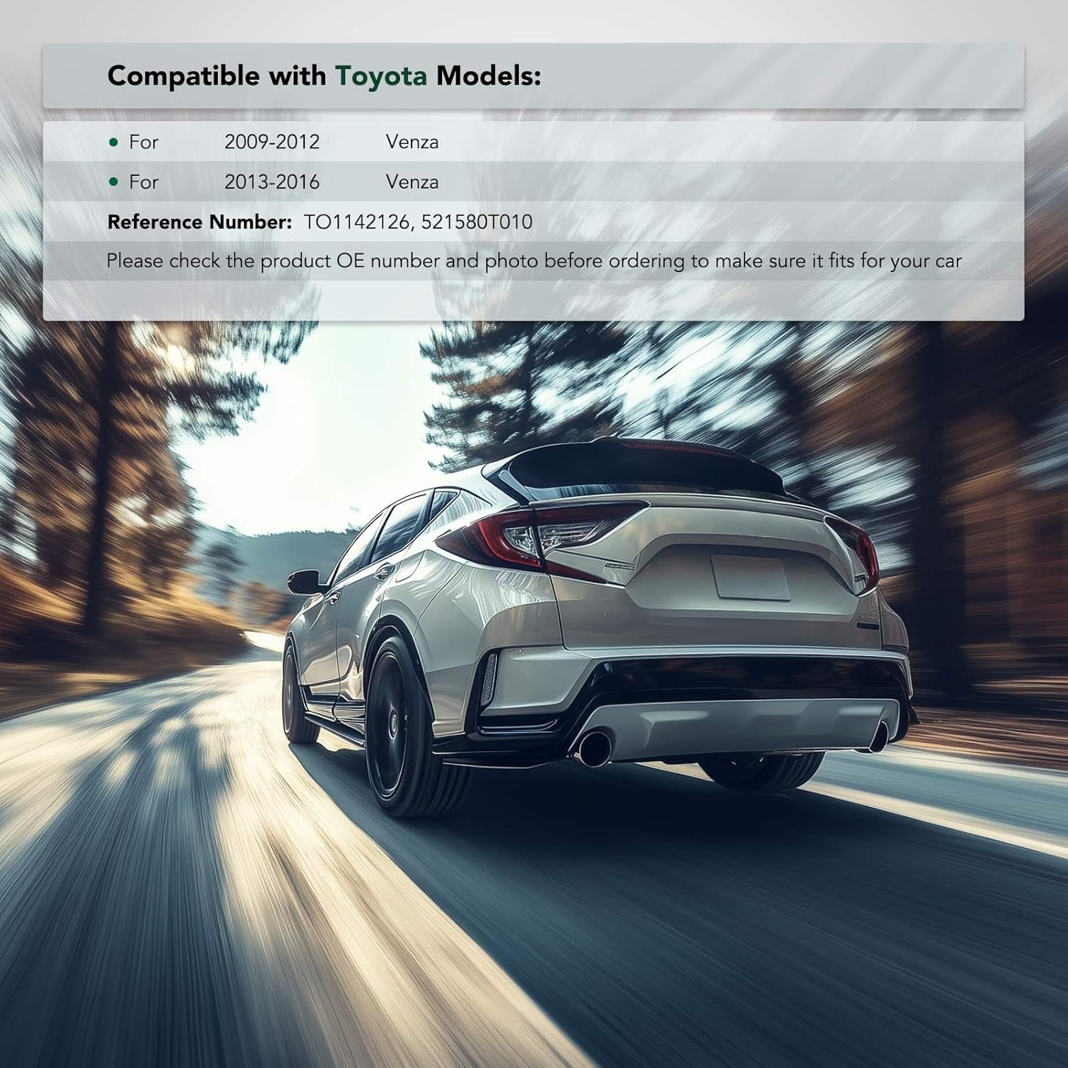 YHTAUTO Rear Left Driver Side Bumper Retainer Compatible with Toyota Venza 2009-2016, Bumper Bracket