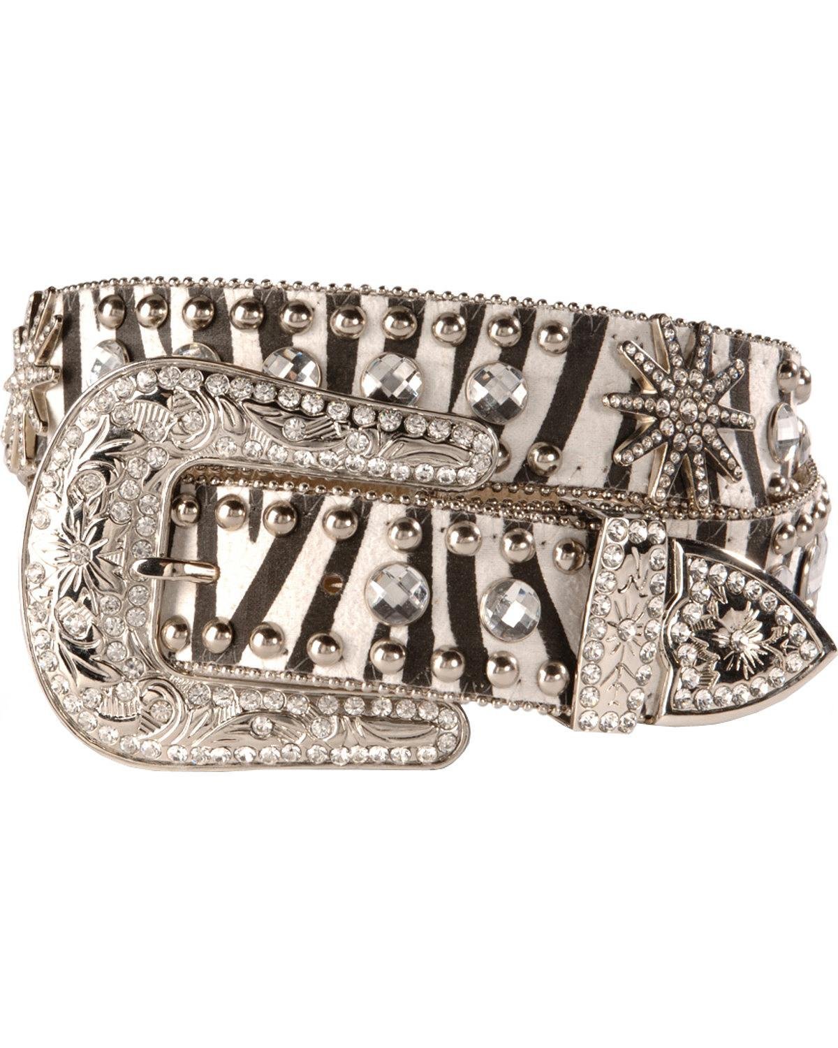 Blazin Roxx Zebra Spur Rowel Concho Belt